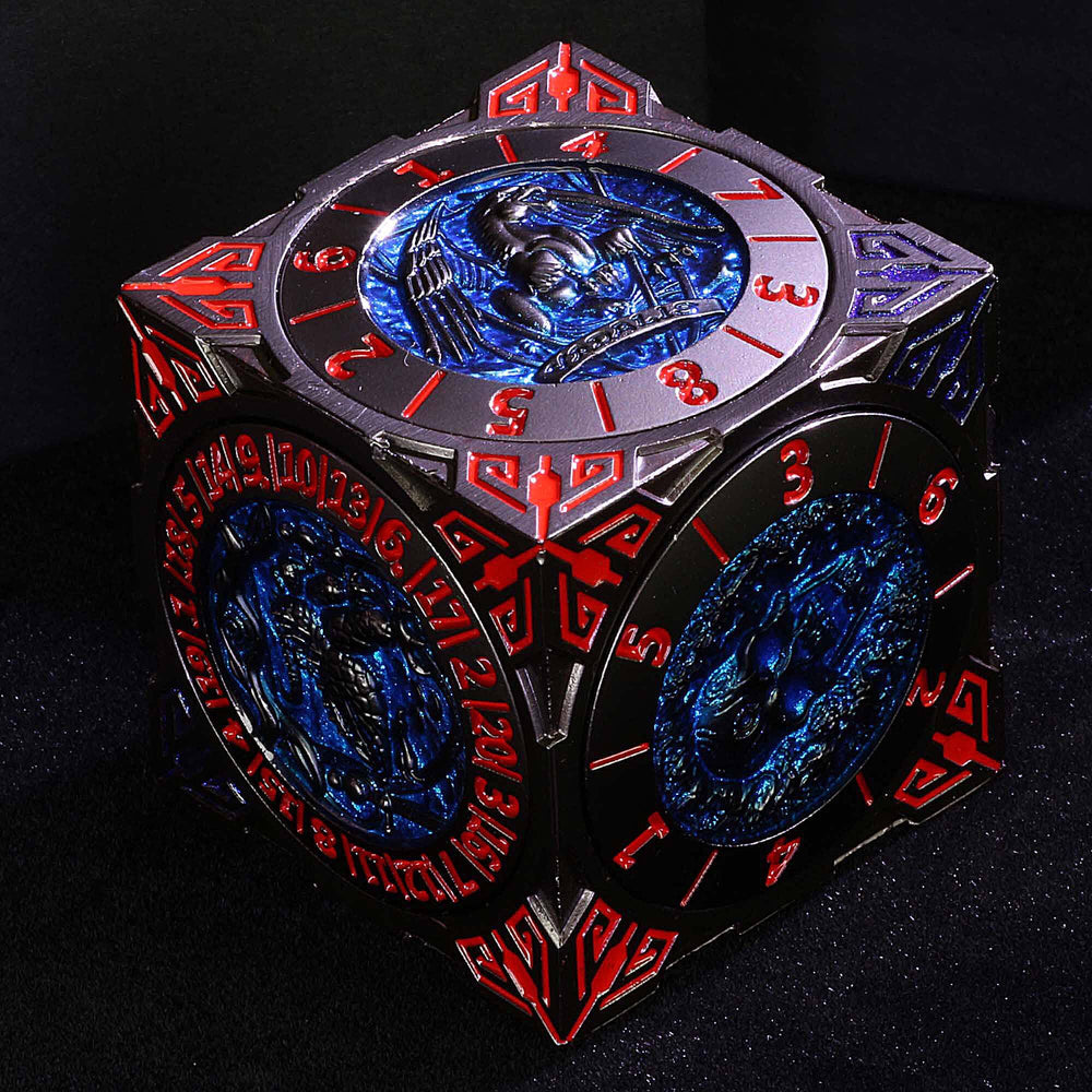 Cube Dice Rotation Dragon Cthulhu Skull 7-in-1 Rotating Metal DnD Dice Cube