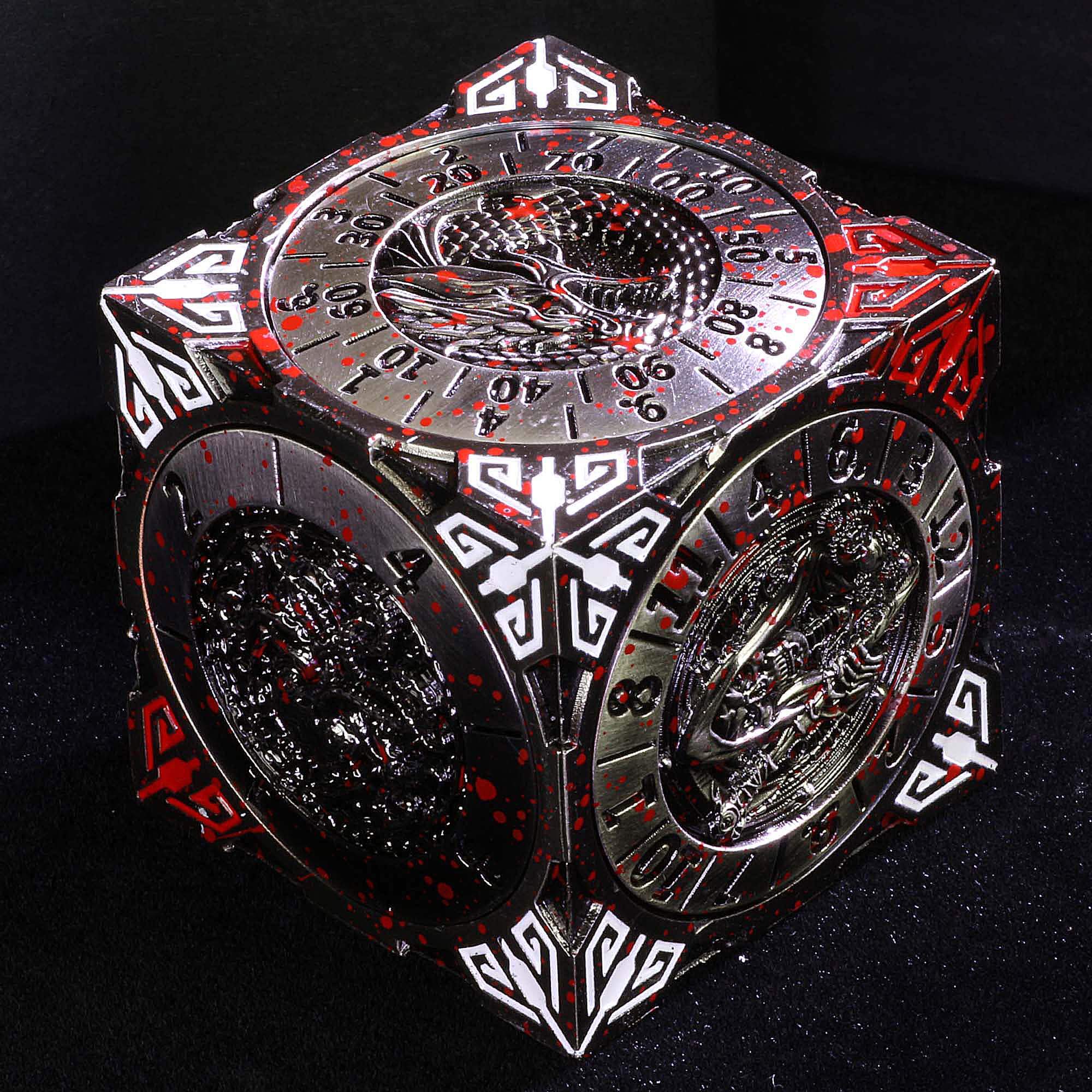 Dragon Cthulhu Skull 7 in 1 Cube 6-sided Rotating DND Metal Dice - Dice of Dragons