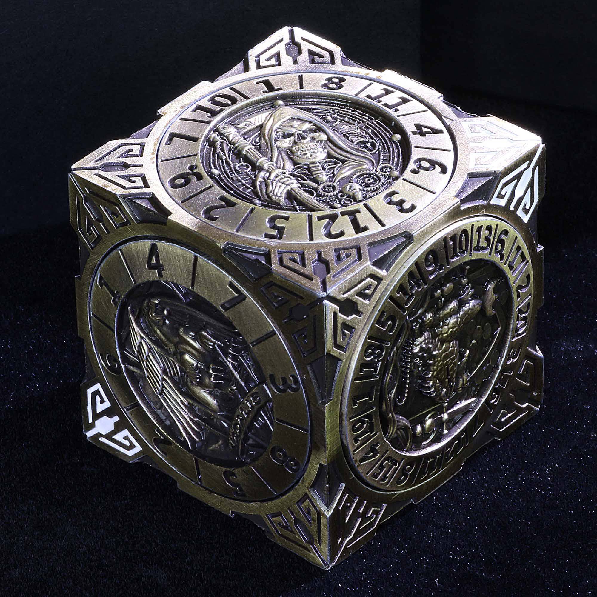 Dragon Cthulhu Skull 7-in-1 Rotating Metal DnD Dice Cube