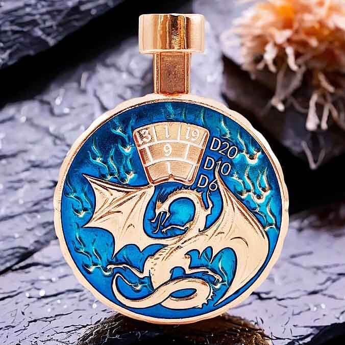 Cthulhu Wyvern 7 in 1 Button Presser Spinning DnD Metal Dice Bottle Roulette Game - Dice of Dragons