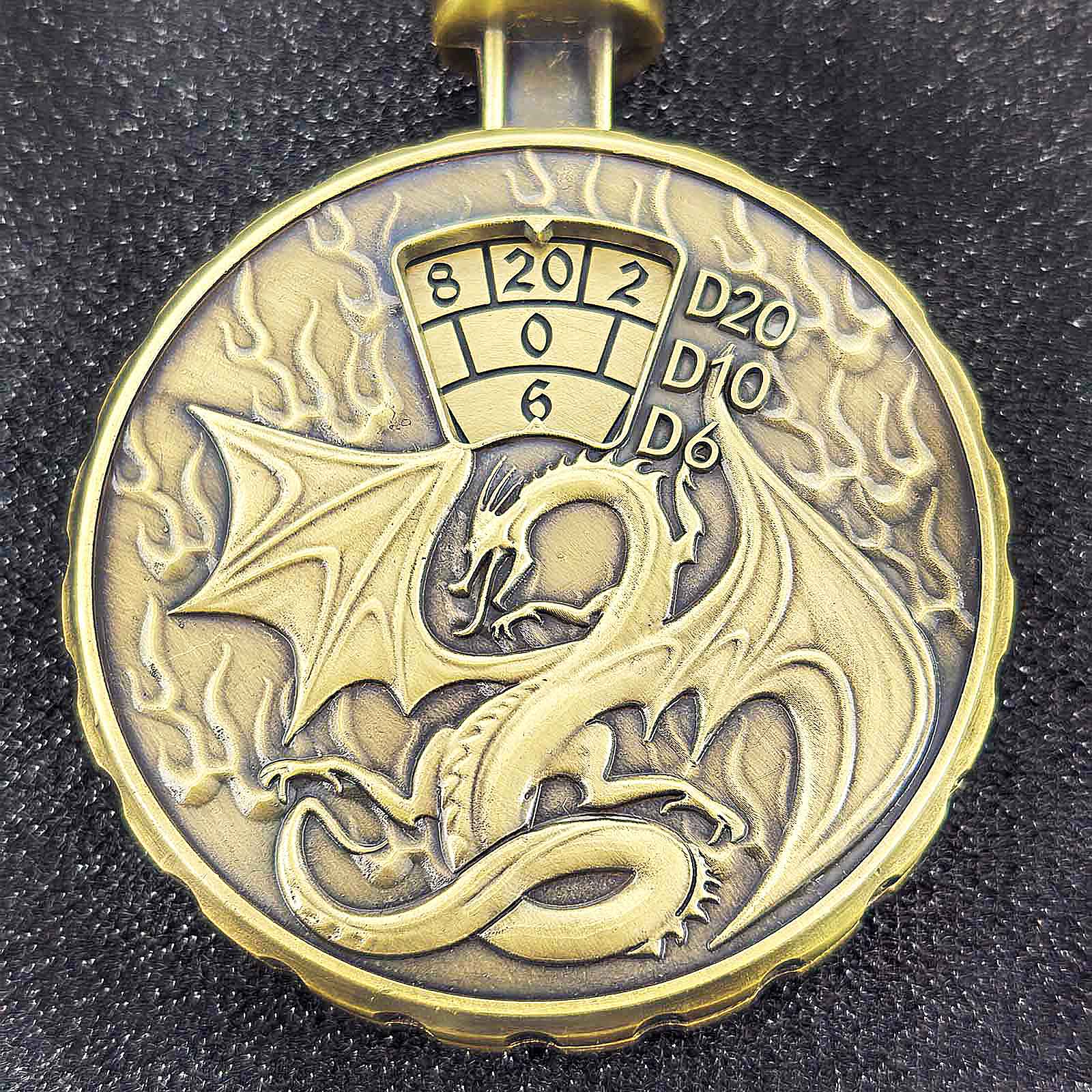 Cthulhu Wyvern 7 in 1 Button Presser Spinning DnD Metal Dice Bottle Roulette Game - Dice of Dragons