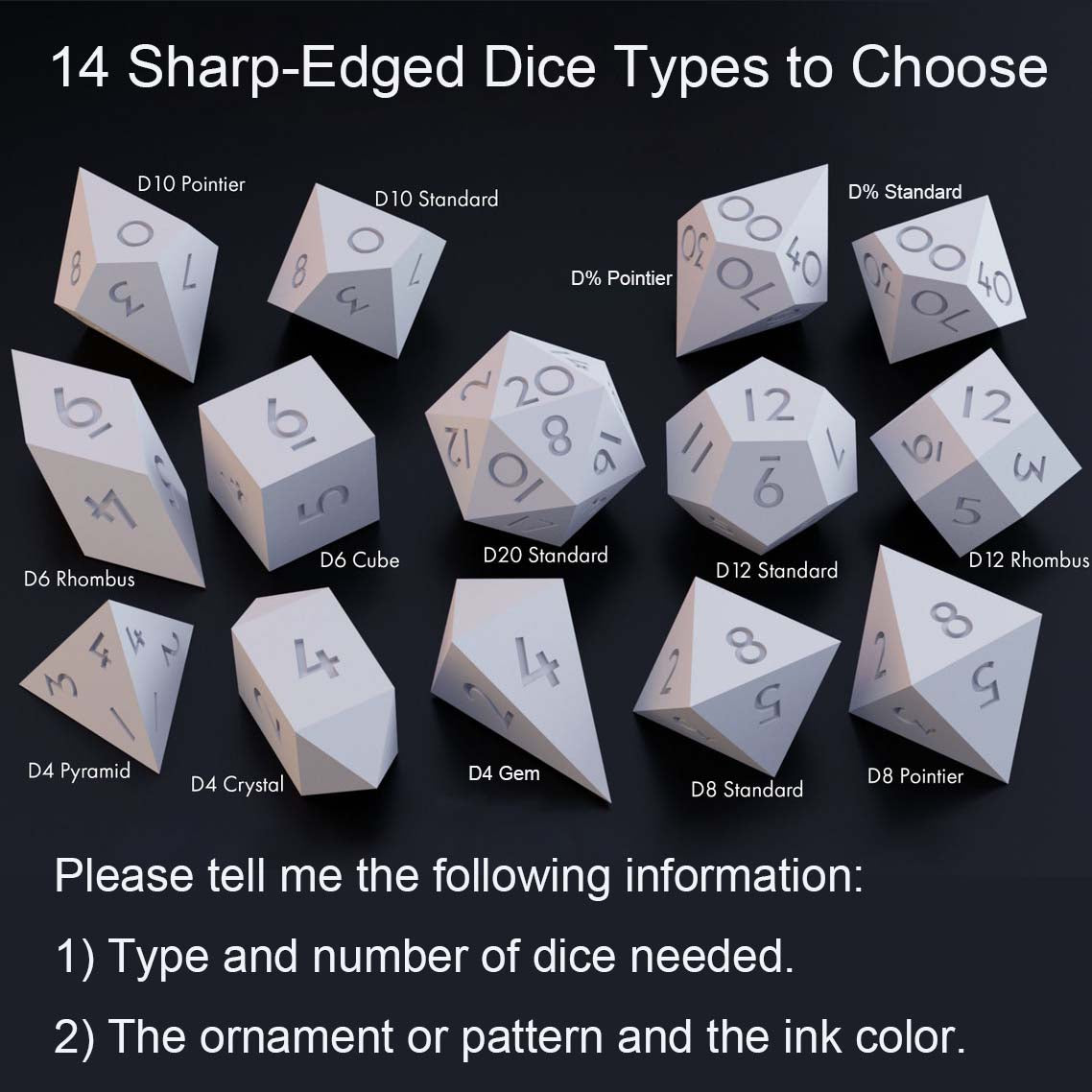 Custom Handmade D&D Dice Set - Dice of Dragons