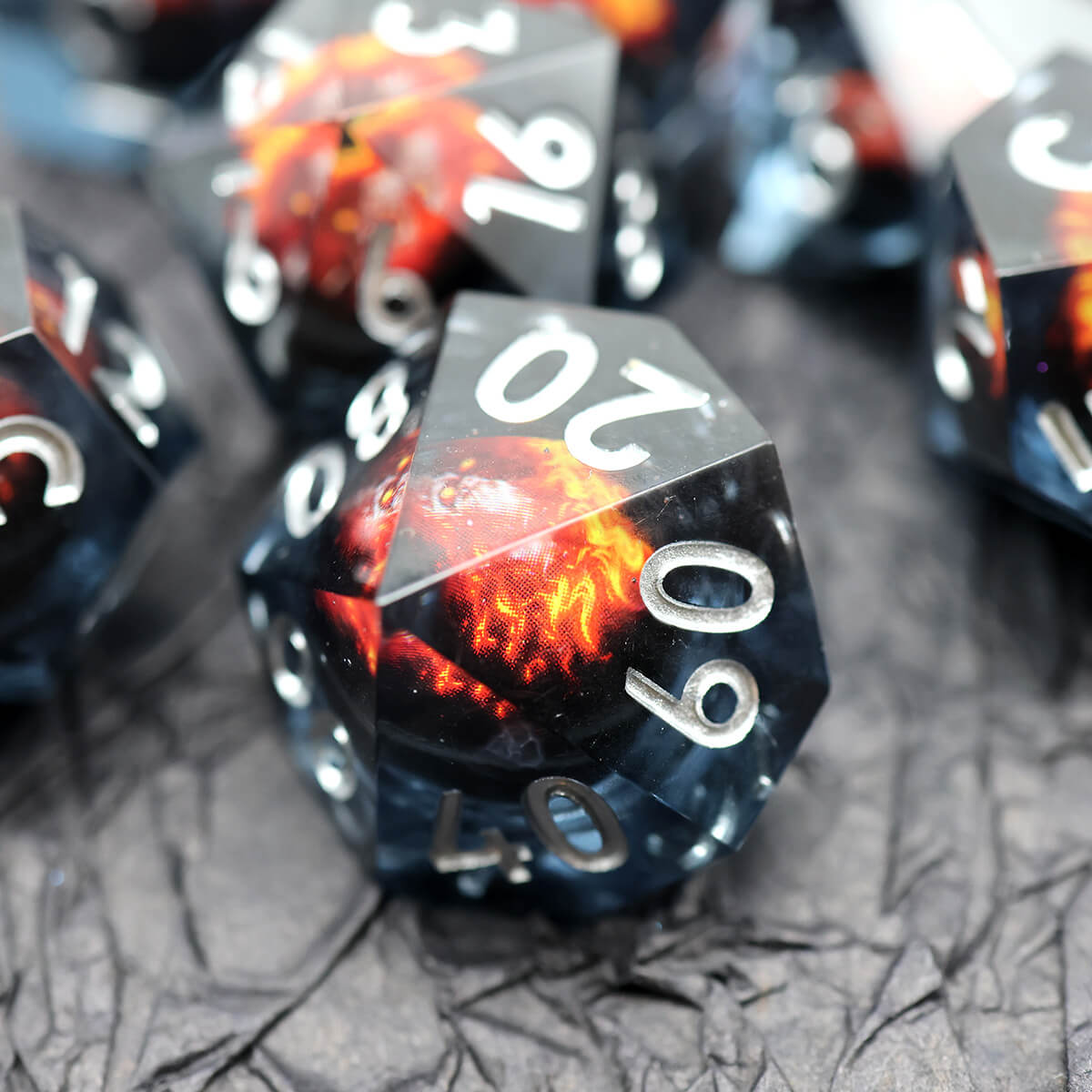 7-Piece Dragon Eye Sharp Edge DND Dice Set - Dice of Dragons