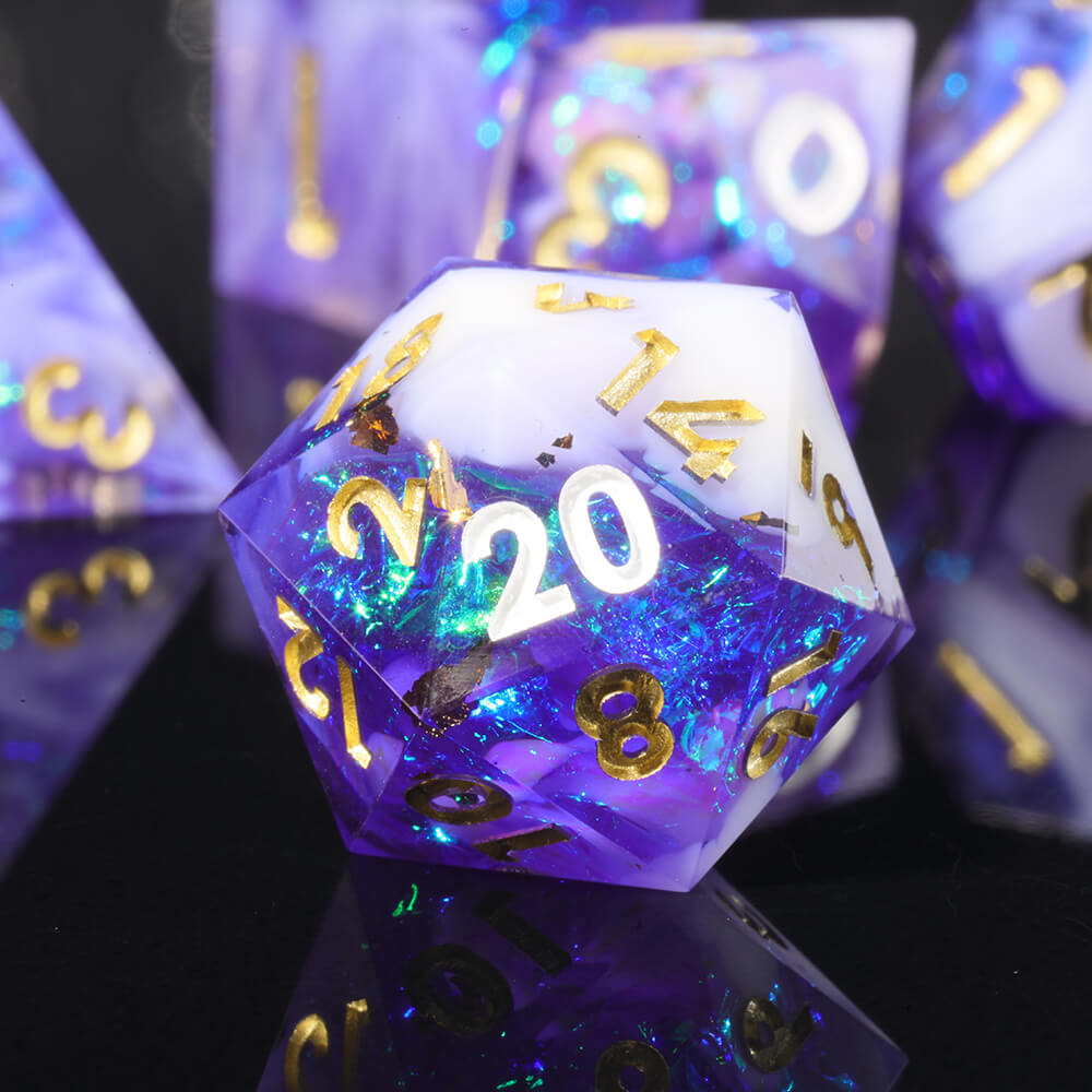 Fire Soul Resin Polyhedral Unique Dice Sets D&D - Dice of Dragons