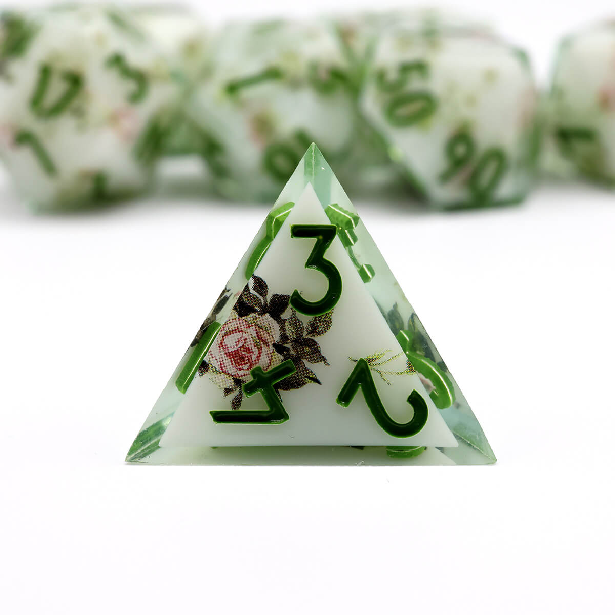 7-Piece DND Dice Set Flower Sharp Edge Layered - Dice of Dragons