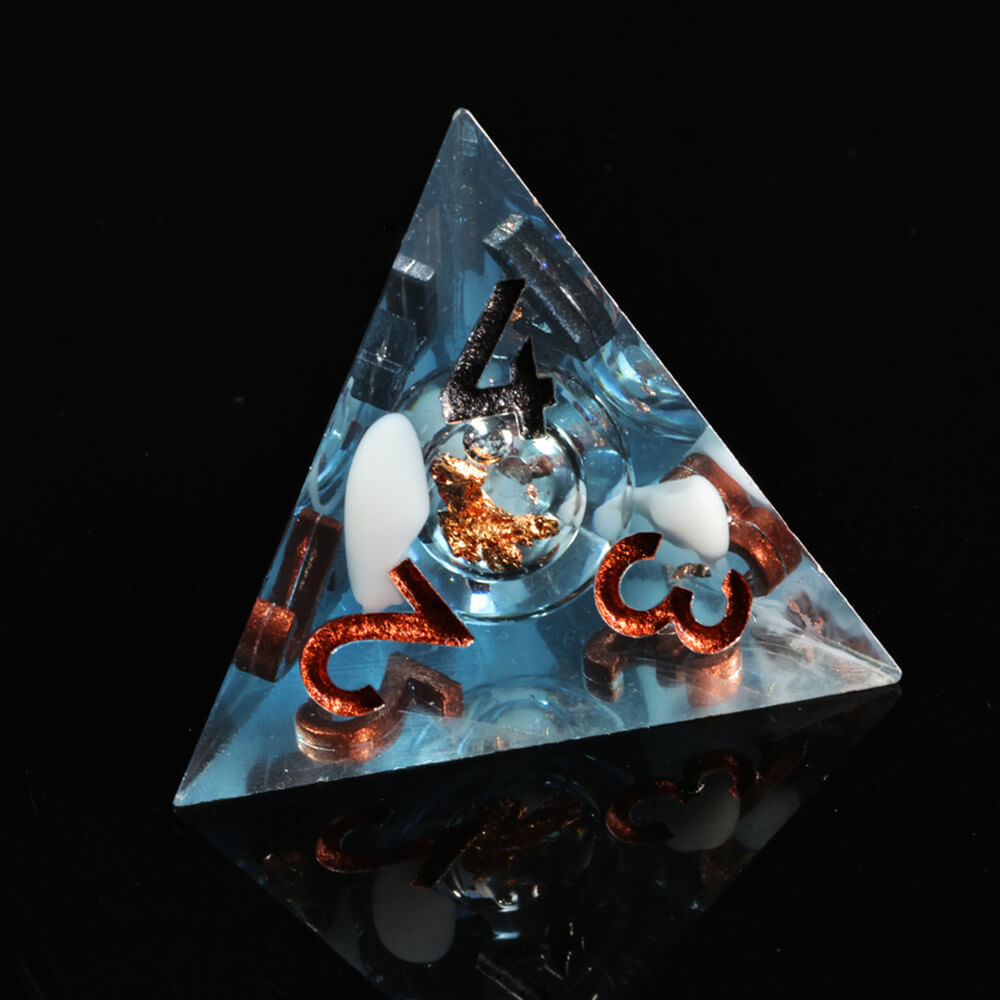 Sea Treasures Resin Polyhedral D and D Liquid Core Dice Set - Dice of Dragons