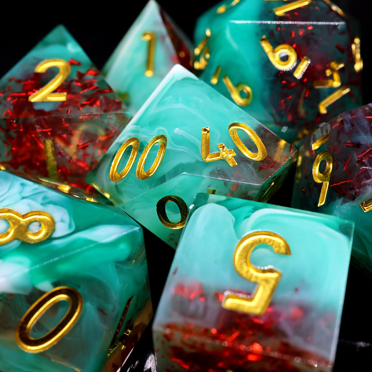 DND 7-Piece Sharp Edge Dice Set - Dice of Dragons