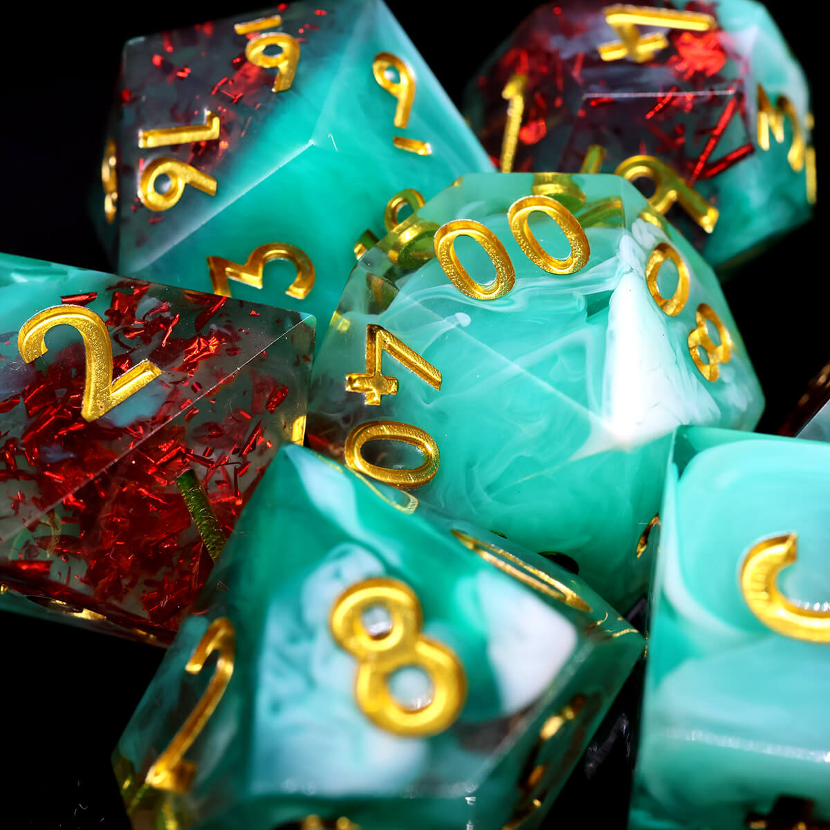 DND 7-Piece Sharp Edge Dice Set - Dice of Dragons