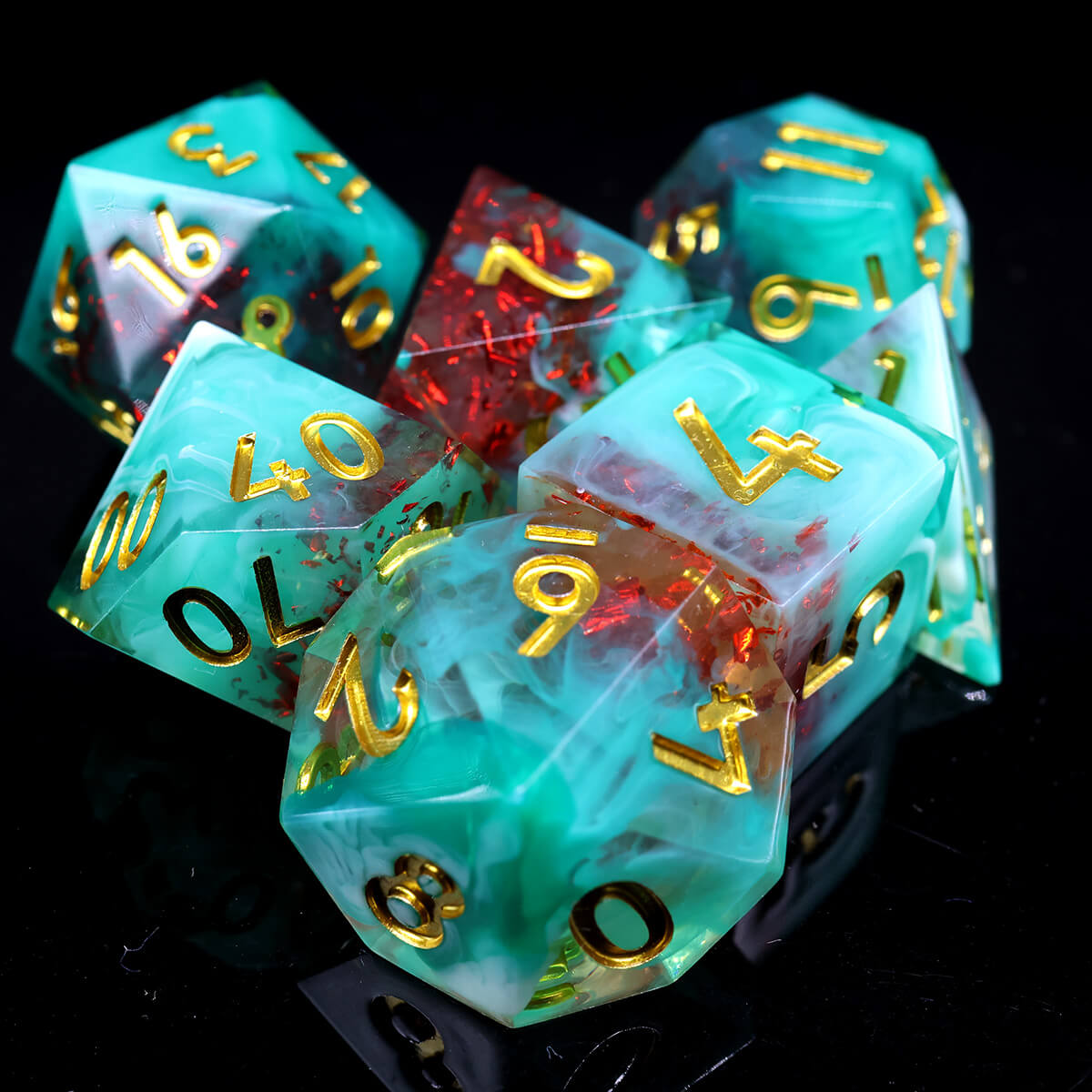 DND 7-Piece Sharp Edge Dice Set - Dice of Dragons