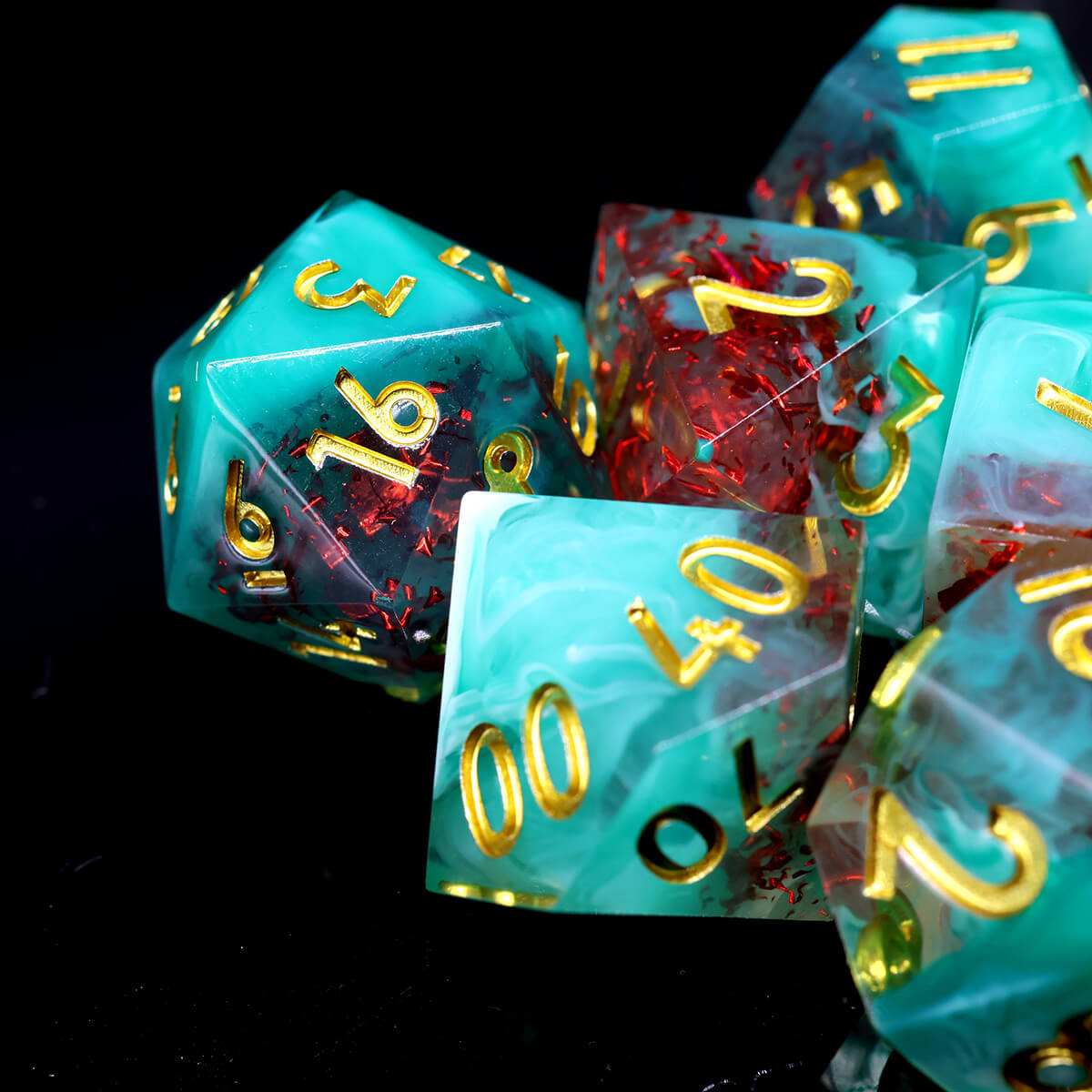 DND 7-Piece Sharp Edge Dice Set - Dice of Dragons