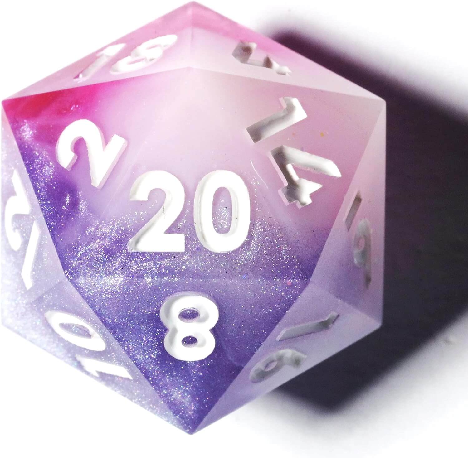 Awesome 7-Piece Polyhedral Resin D&D Dice Set - Pink - Dice of Dragons