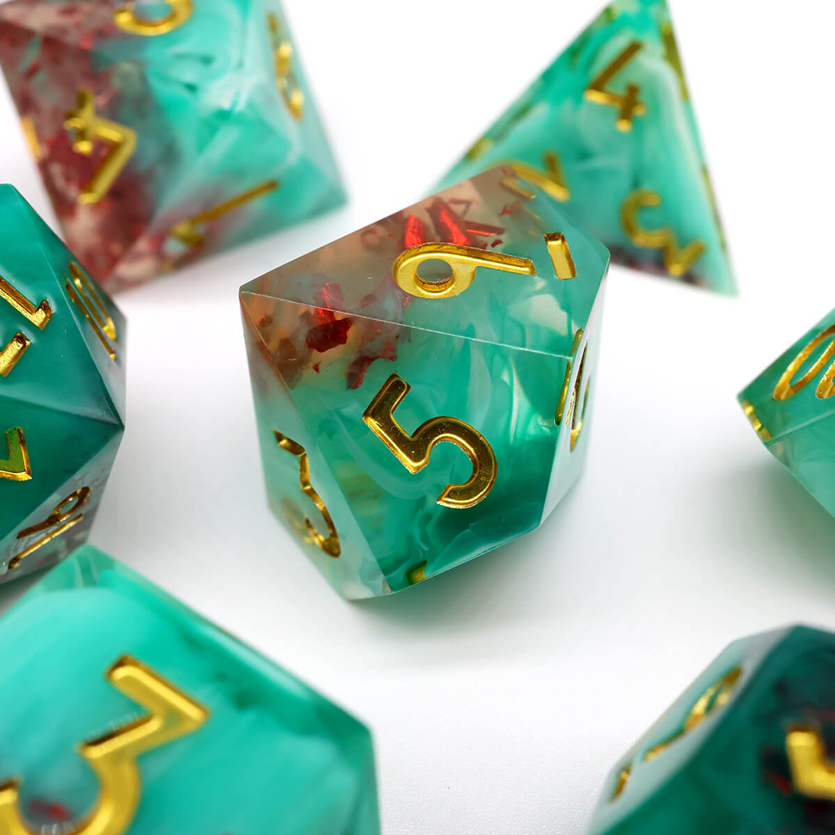 DND 7-Piece Sharp Edge Dice Set - Dice of Dragons