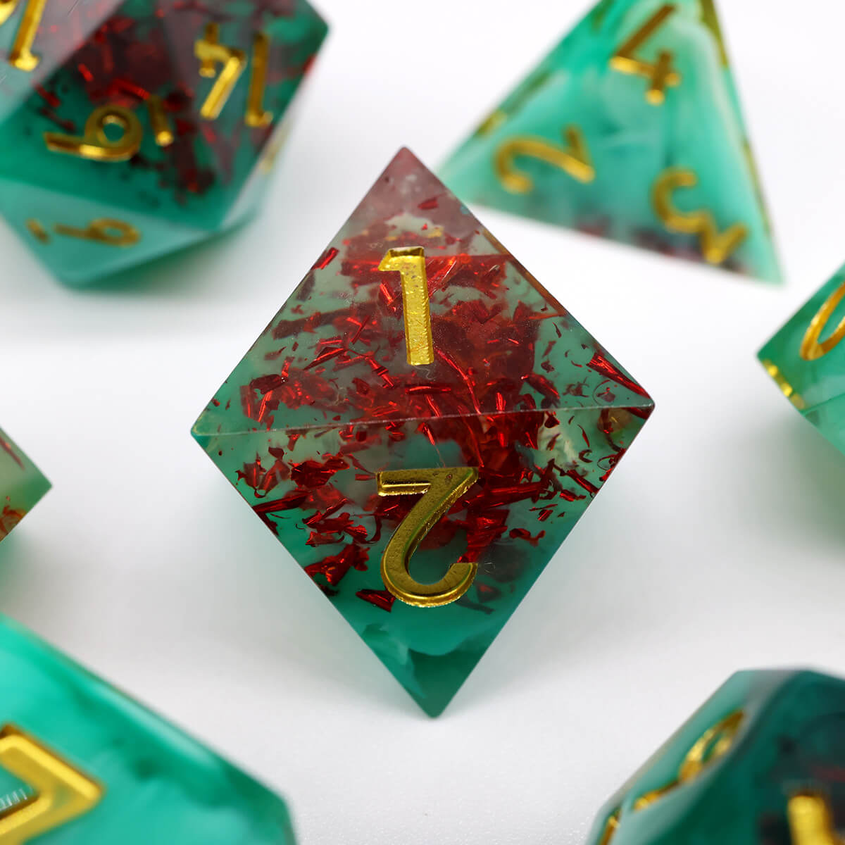 DND 7-Piece Sharp Edge Dice Set - Dice of Dragons