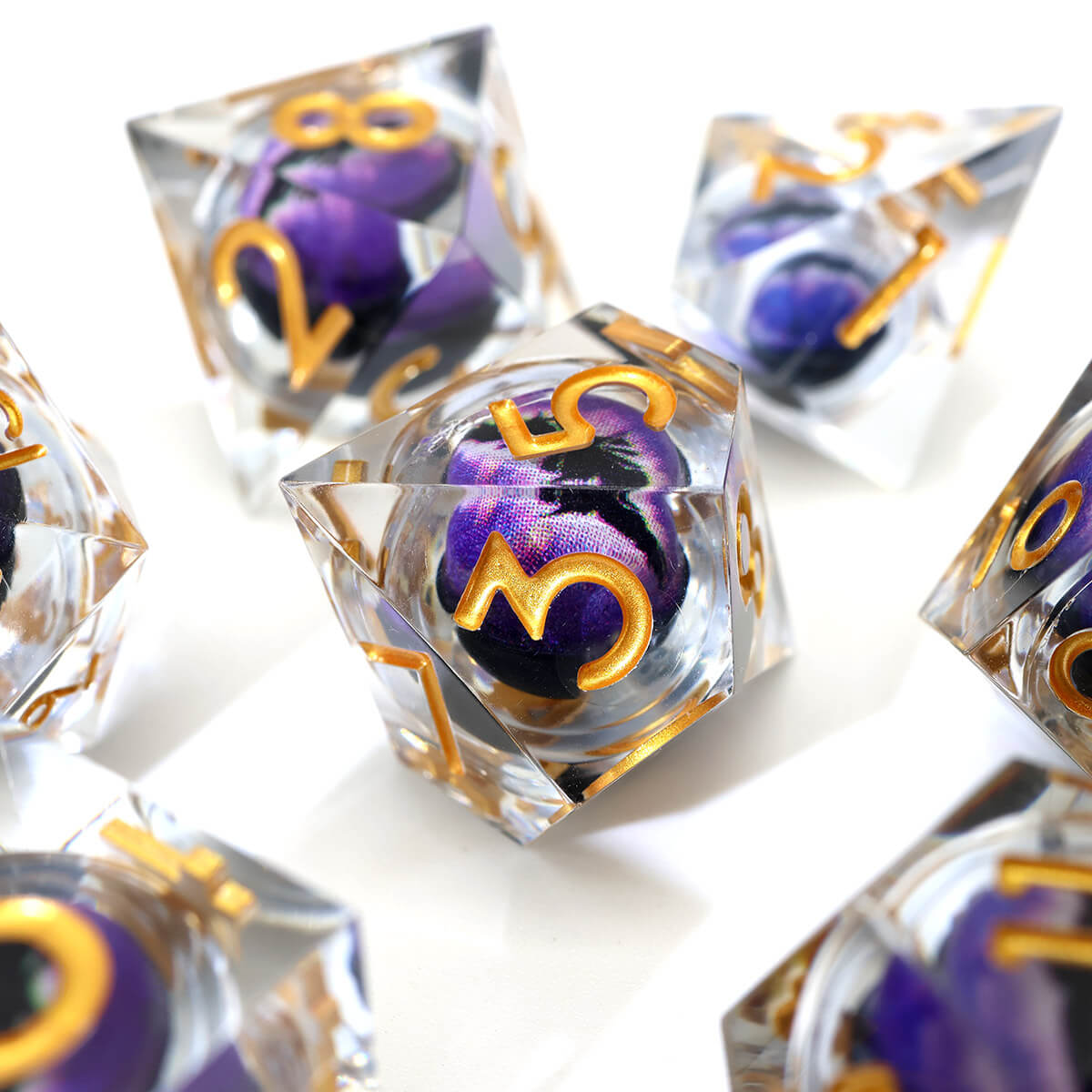 DND Dice Set Dragon Eye 7-Piece Sharp Edge - Dice of Dragons