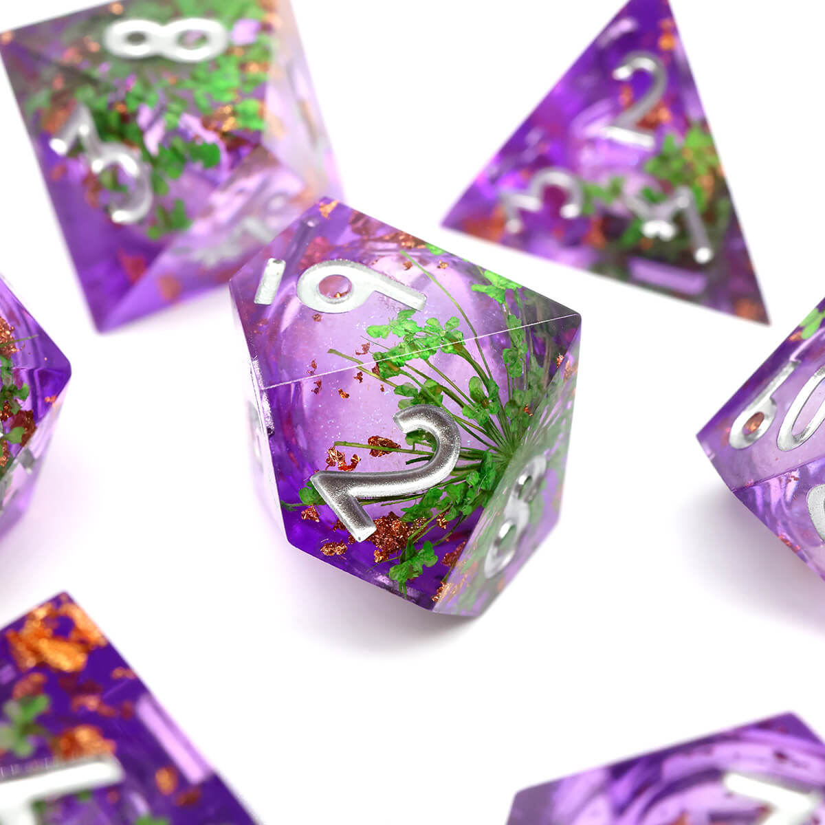 DND Dice Set Liquid Core 7-Piece Sharp Edge - Dice of Dragons