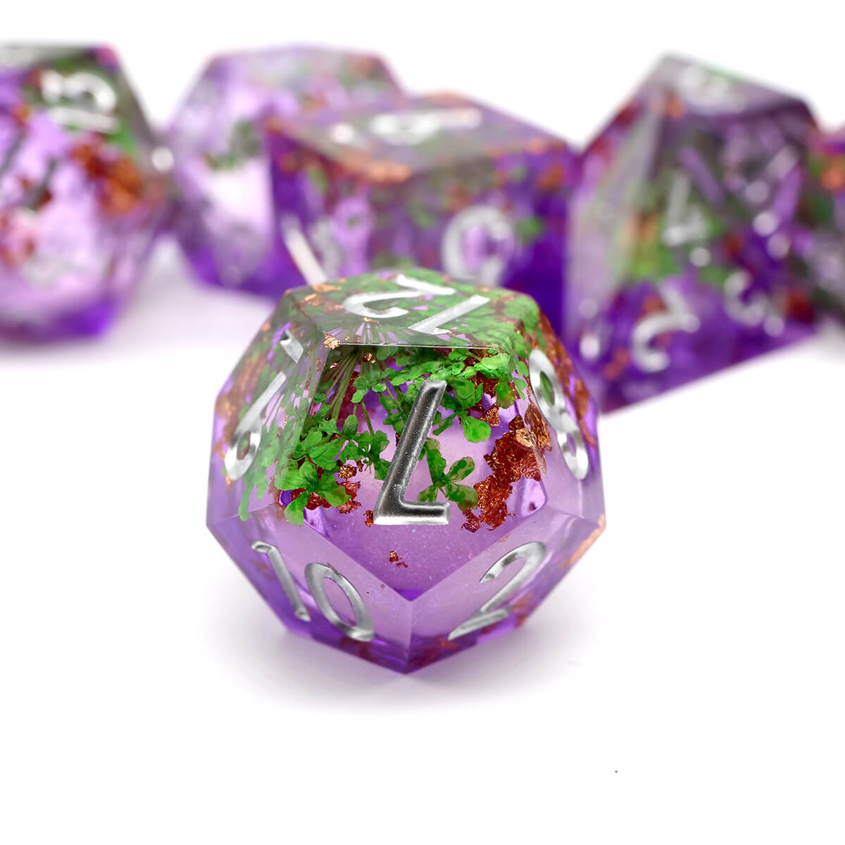 DND Dice Set Liquid Core 7-Piece Sharp Edge - Dice of Dragons