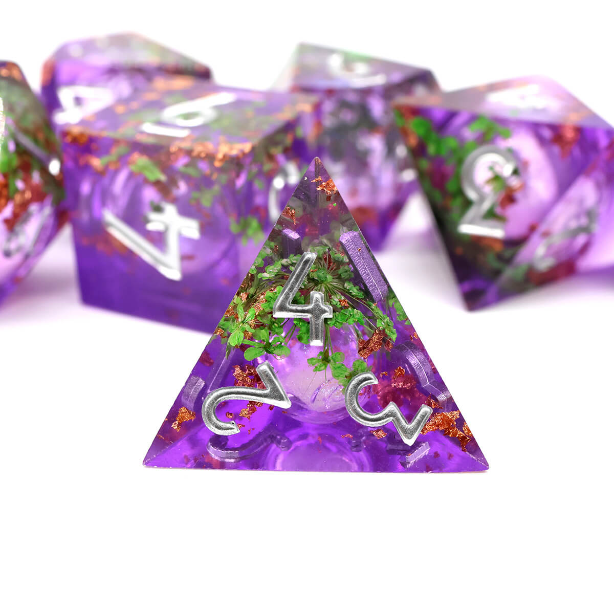 DND Dice Set Liquid Core 7-Piece Sharp Edge - Dice of Dragons