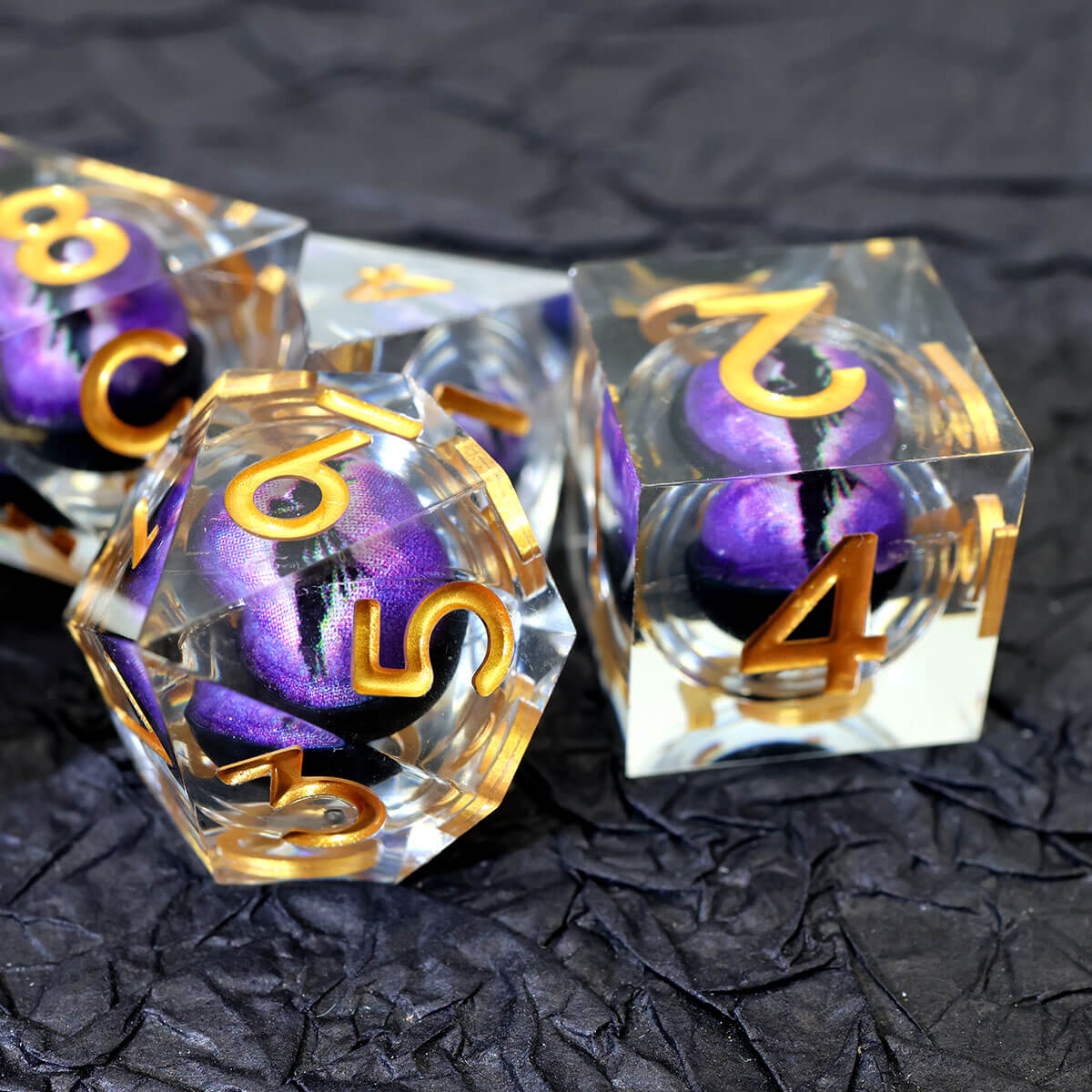 DND Dice Set Dragon Eye 7-Piece Sharp Edge - Dice of Dragons