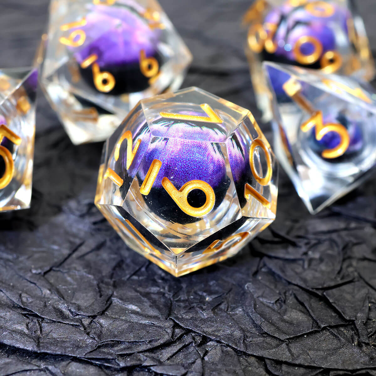 DND Dice Set Dragon Eye 7-Piece Sharp Edge - Dice of Dragons