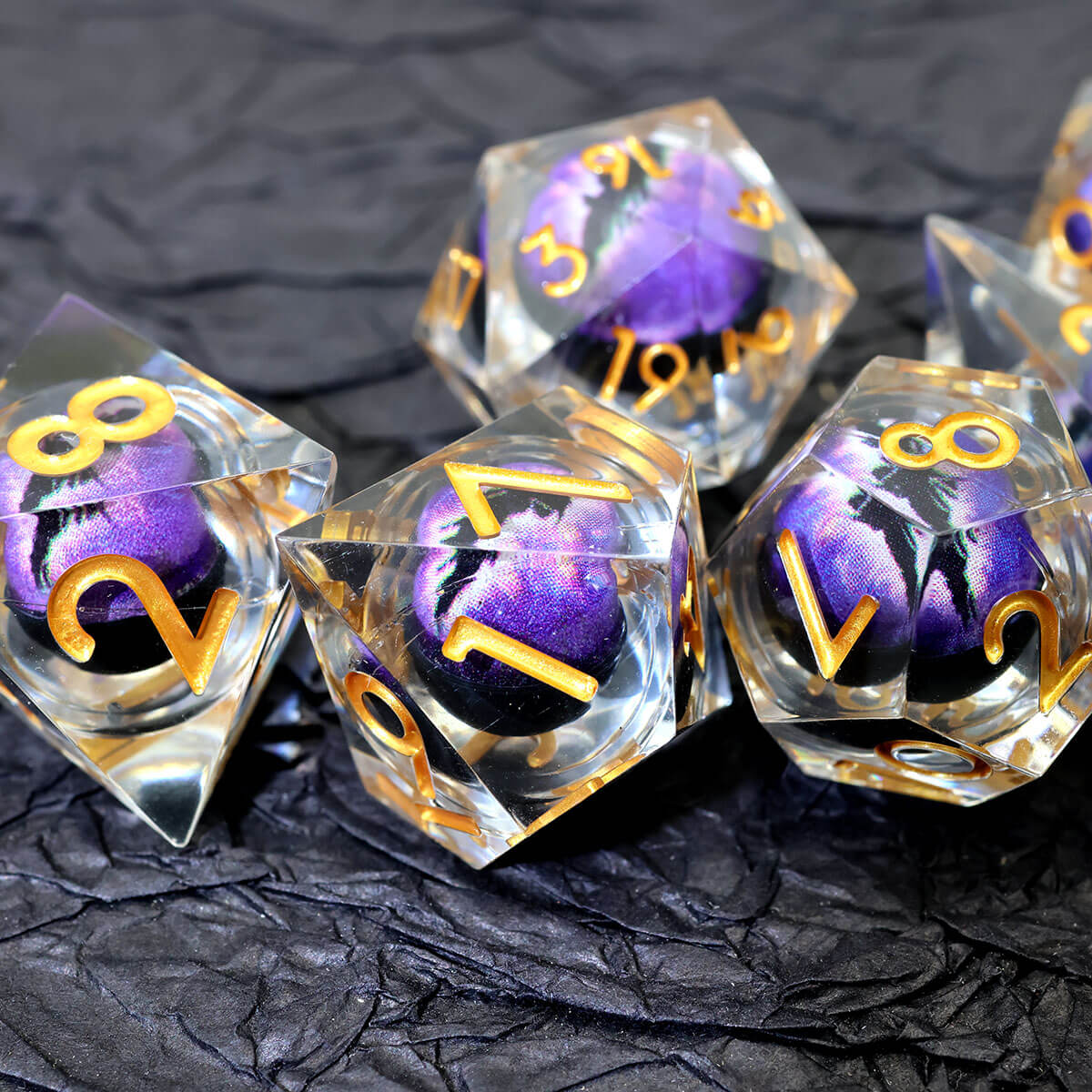 DND Dice Set Dragon Eye 7-Piece Sharp Edge - Dice of Dragons