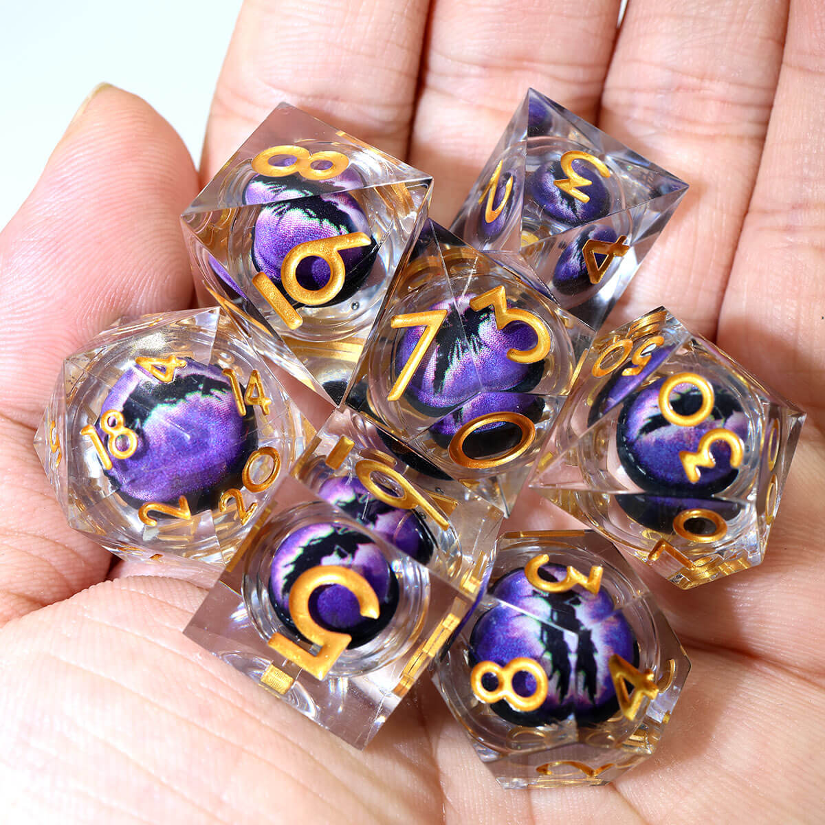 DND Dice Set Dragon Eye 7-Piece Sharp Edge - Dice of Dragons