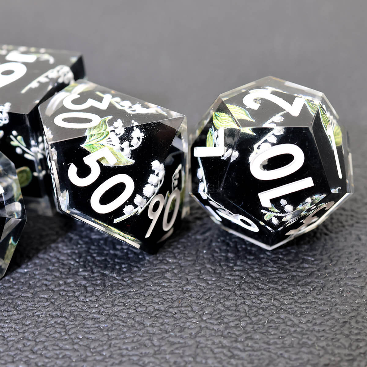 DND Dice Set Layered Flower 7-Piece Sharp Edge - Dice of Dragons