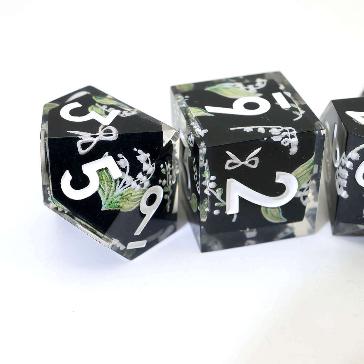 DND Dice Set Layered Flower 7-Piece Sharp Edge - Dice of Dragons