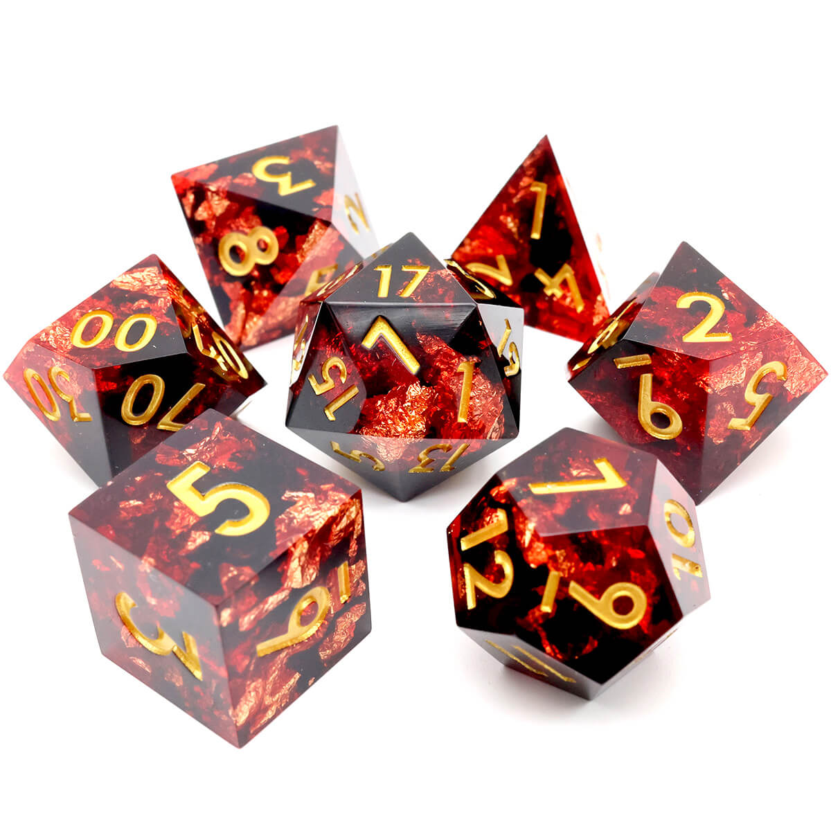 DND Dice Set Vengeful Spirit 7-Piece Sharp Edge - Dice of Dragons