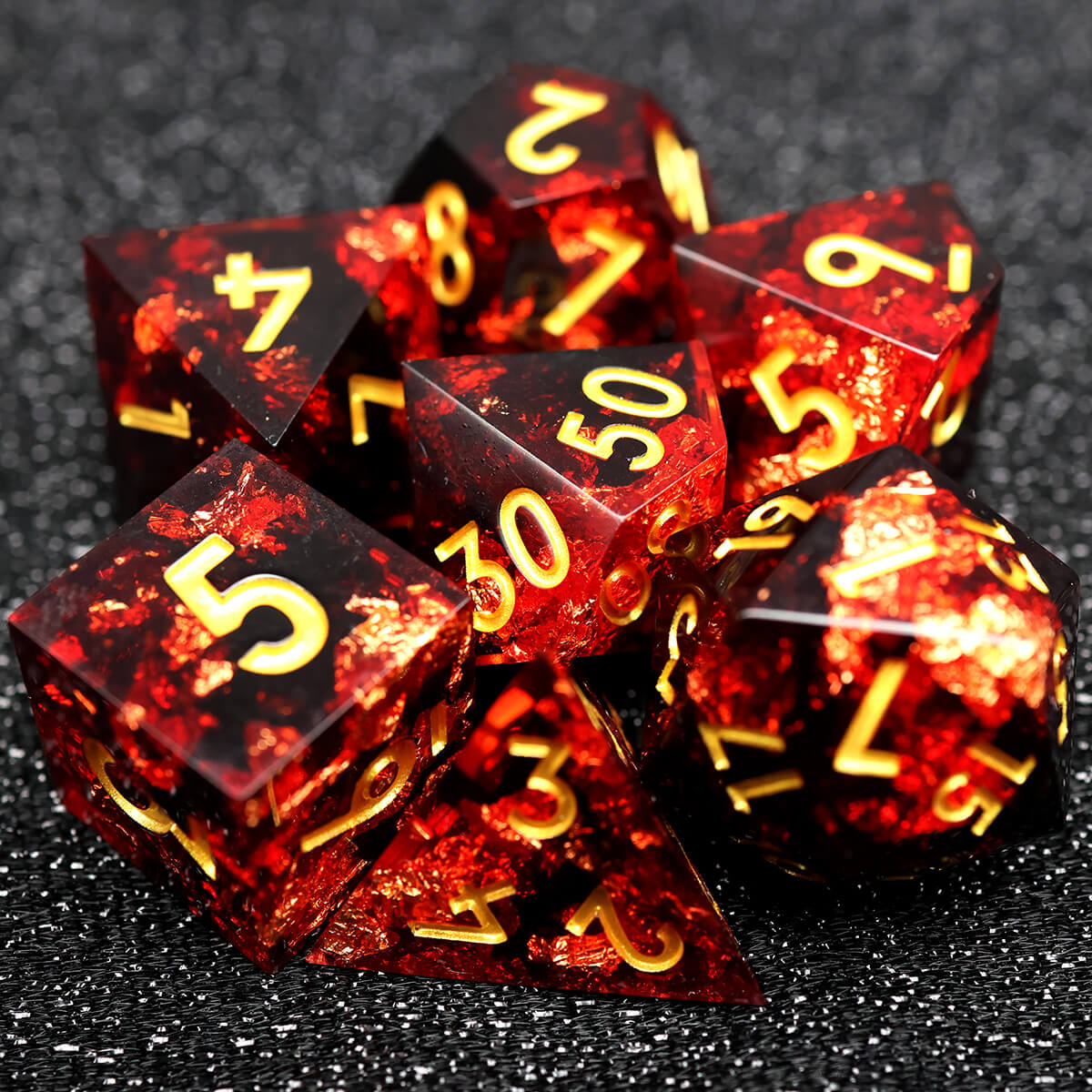 DND Dice Set Vengeful Spirit 7-Piece Sharp Edge - Dice of Dragons