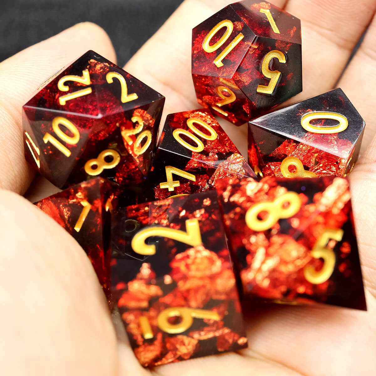 DND Dice Set Vengeful Spirit 7-Piece Sharp Edge - Dice of Dragons