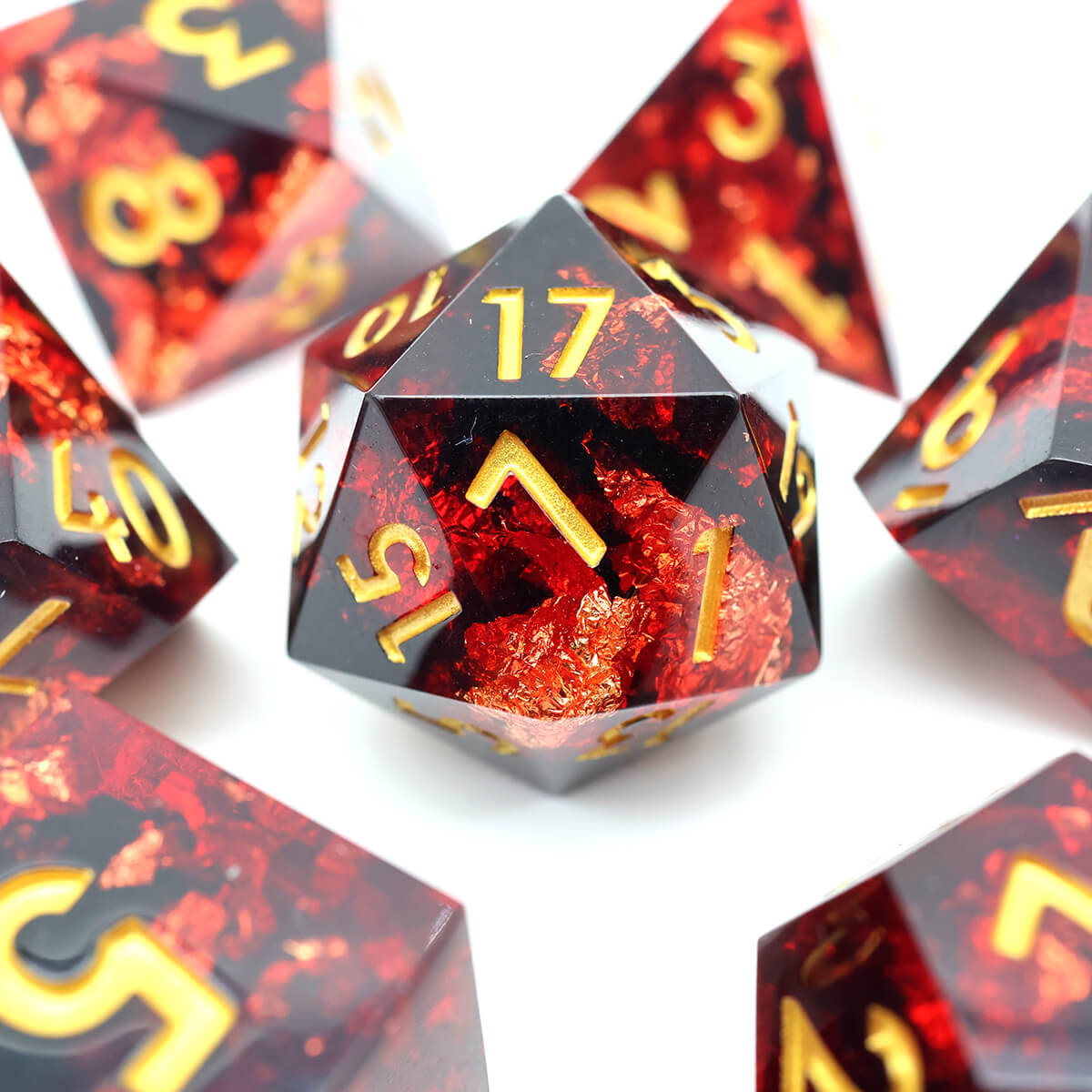 DND Dice Set Vengeful Spirit 7-Piece Sharp Edge - Dice of Dragons