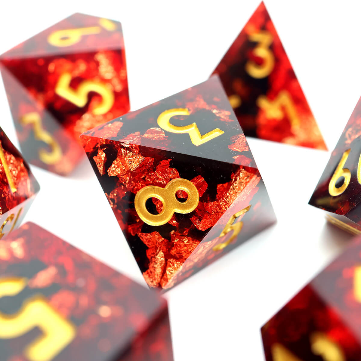 DND Dice Set Vengeful Spirit 7-Piece Sharp Edge - Dice of Dragons