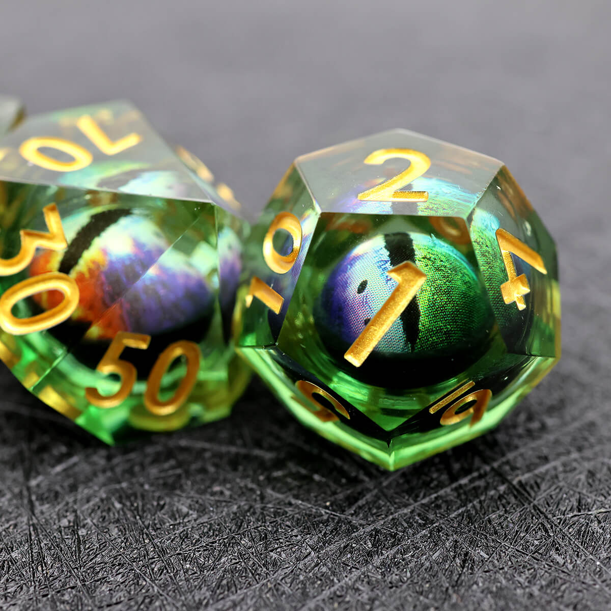 DND Dragon Eye 7-Piece Sharp Edge Dice Set - Dice of Dragons