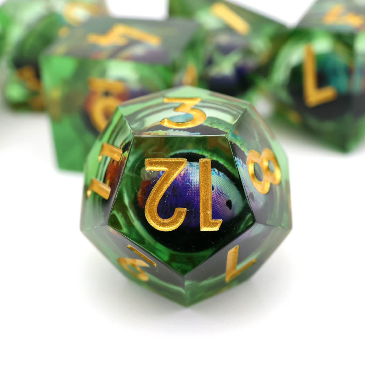 DND Dragon Eye 7-Piece Sharp Edge Dice Set - Dice of Dragons