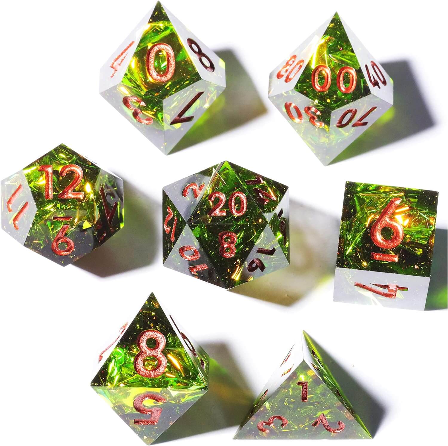 D&D 7-Piece Polyhedral Resin Dice Set - Dice of Dragons