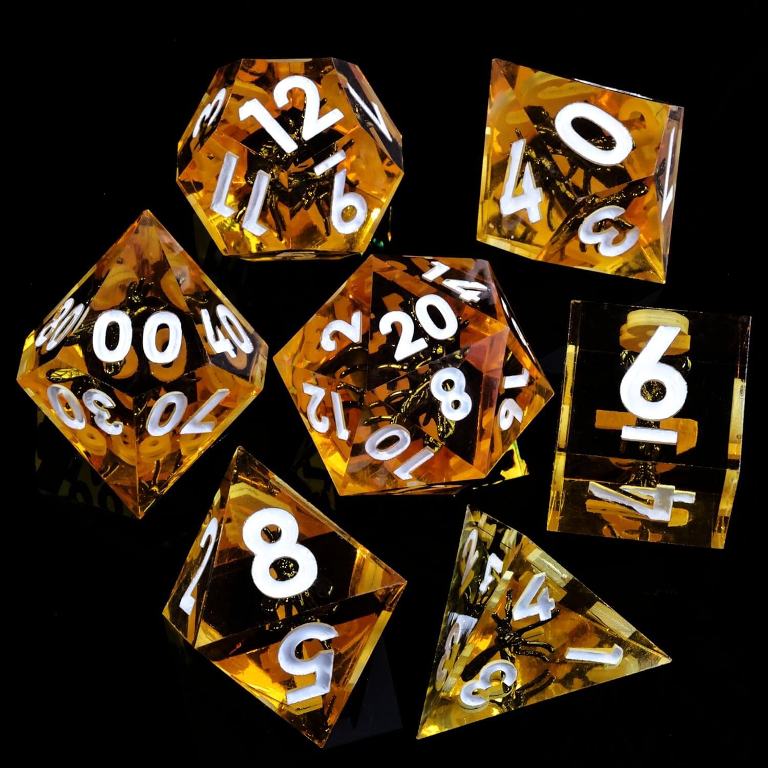 D&D 7-Piece Sharp Edge Mosquito Polyhedral Resin Dice Set - Dice of Dragons