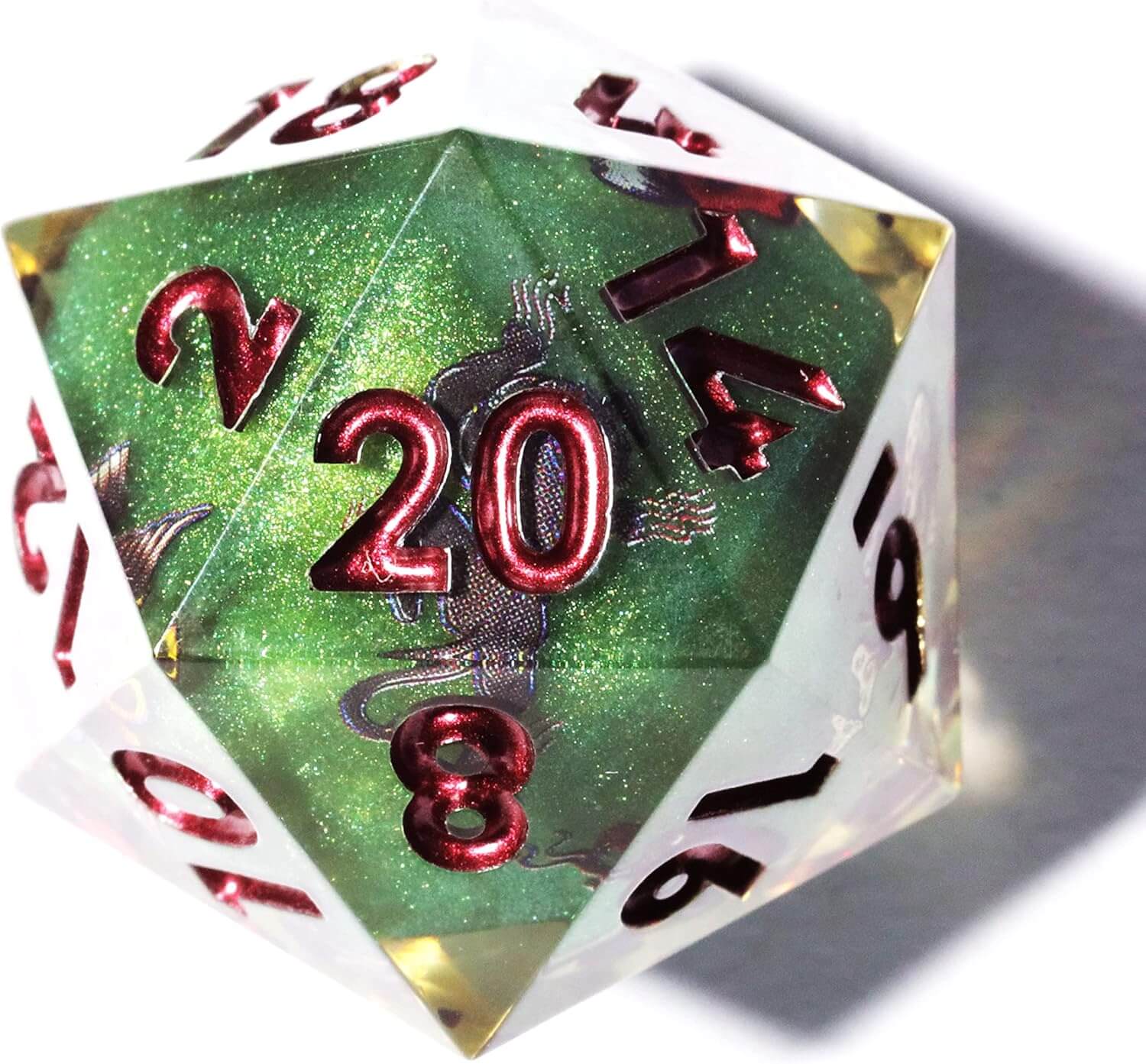 D&D 7-Piece Sharp Edge Wild Nature Polyhedral Resin Dice Set - Dice of Dragons