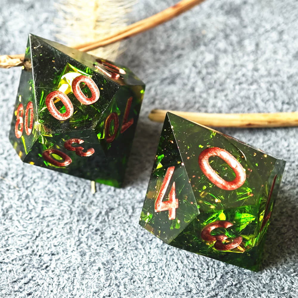 D&D 7-Piece Polyhedral Resin Dice Set - Dice of Dragons