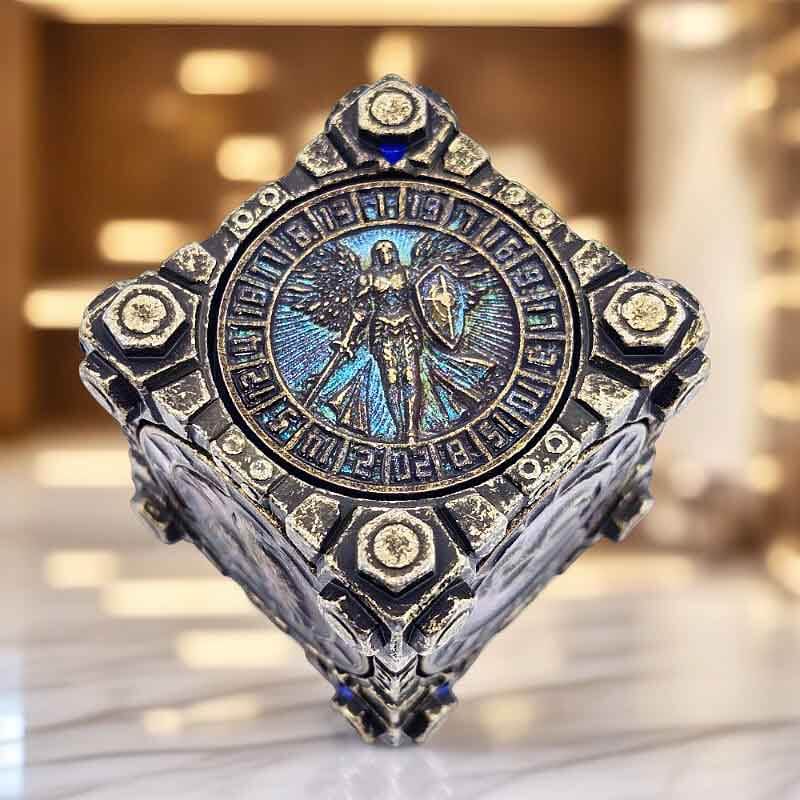 Dragon Angel Skull 7 in 1 Cube 6-sided Rotating DND Metal Dice
