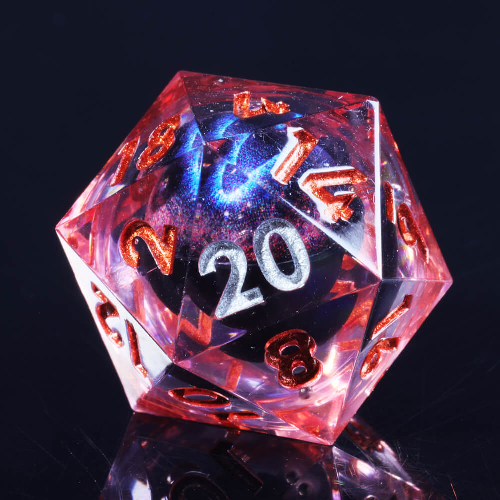 Dragon Eye 7-Piece Sharp Edge Polyhedral Resin D&D Dice Set - Dice of Dragons