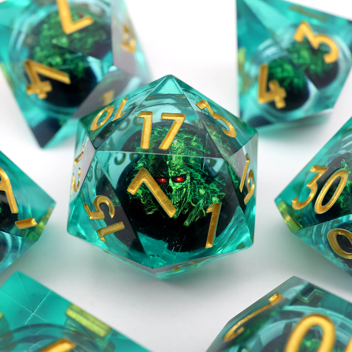 Dragon Eye DND 7-Piece Sharp Edge Dice Set - Dice of Dragons