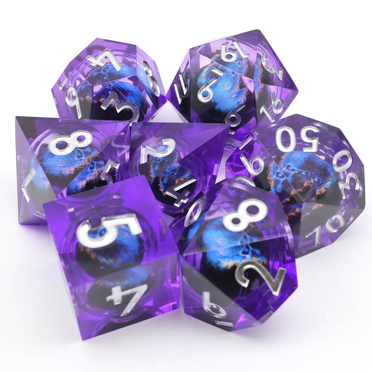 Dragon Eye Sharp Edge 7-Piece DND Dice Set - Dice of Dragons