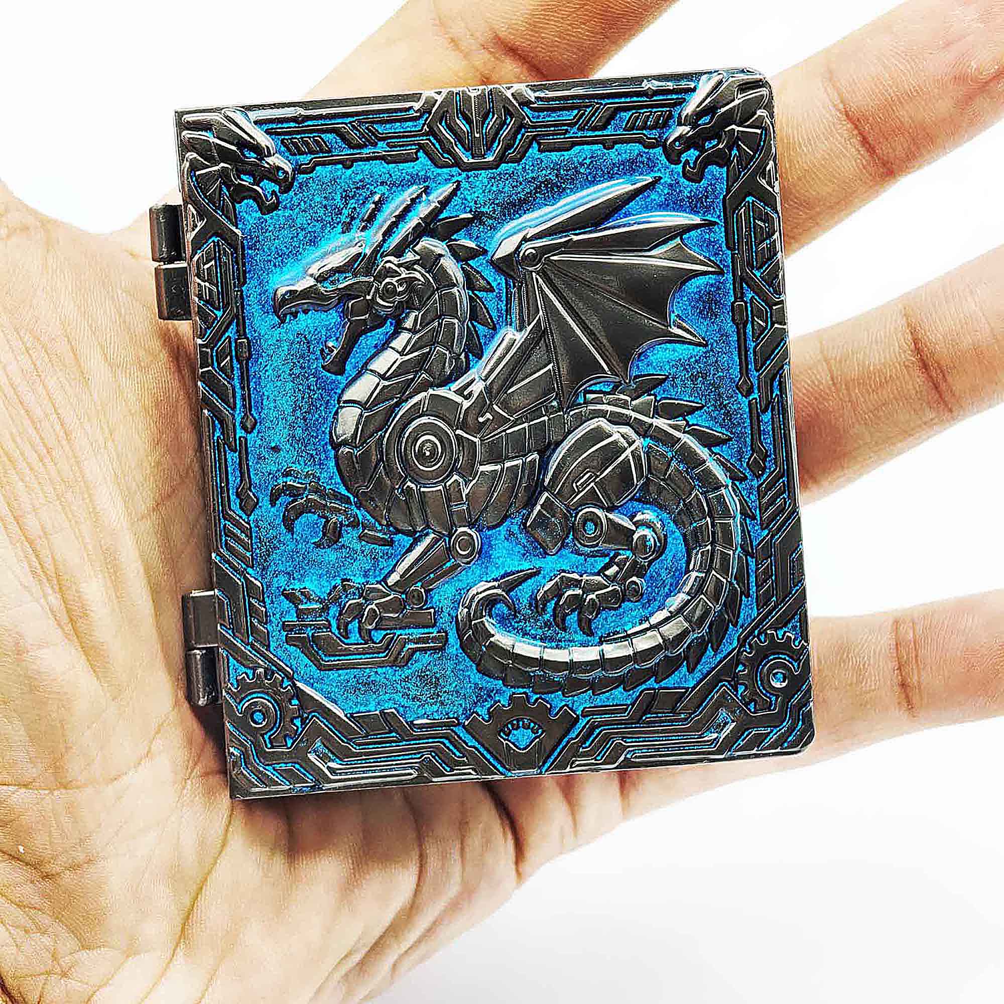 Dragon Machine Gear 7 in 1 Rotating Roulette DND Metal Dice Magic Book Grimoire - Dice of Dragons