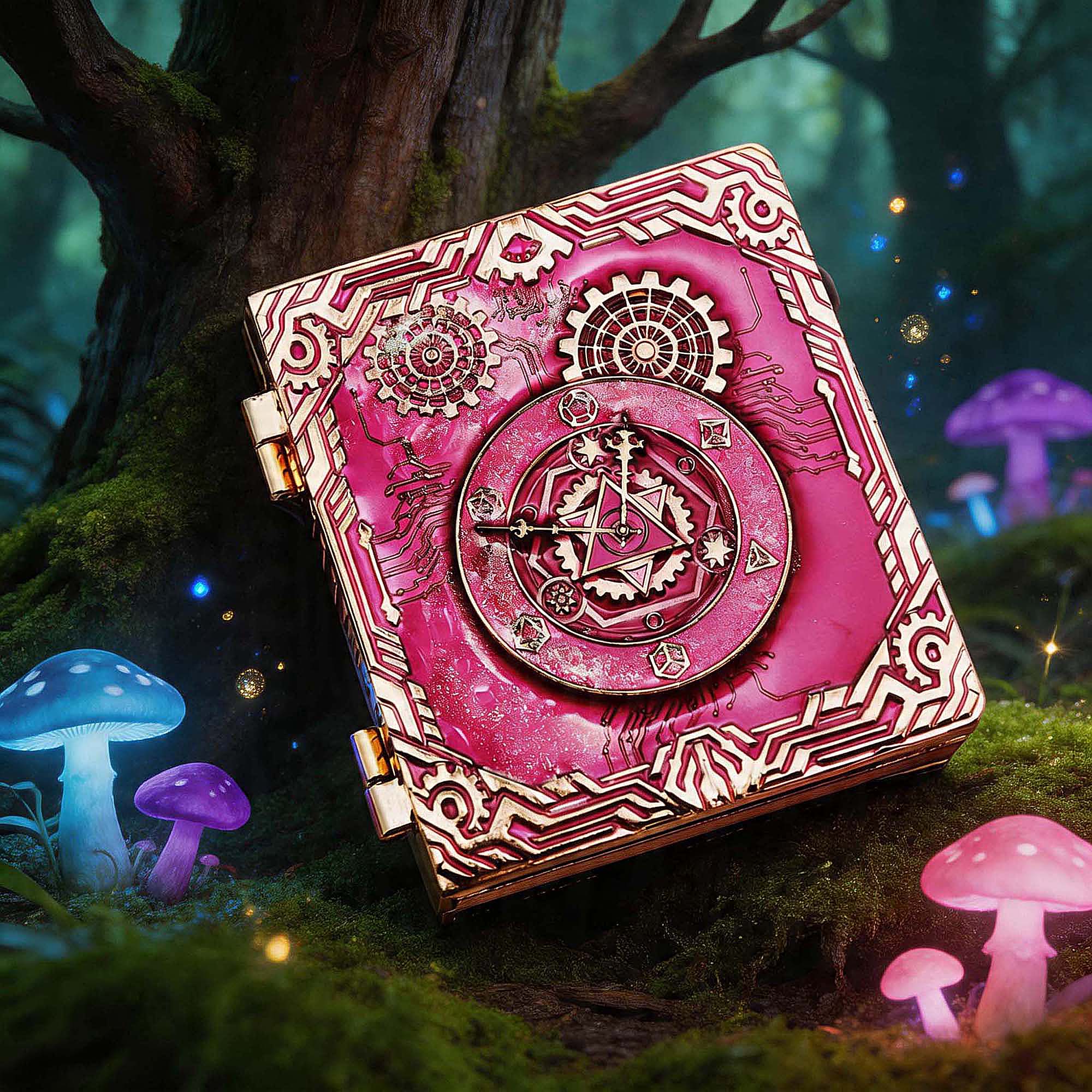 Dragon Machine Gear 7 in 1 Rotating Roulette DND Metal Dice Magic Book Grimoire - Dice of Dragons