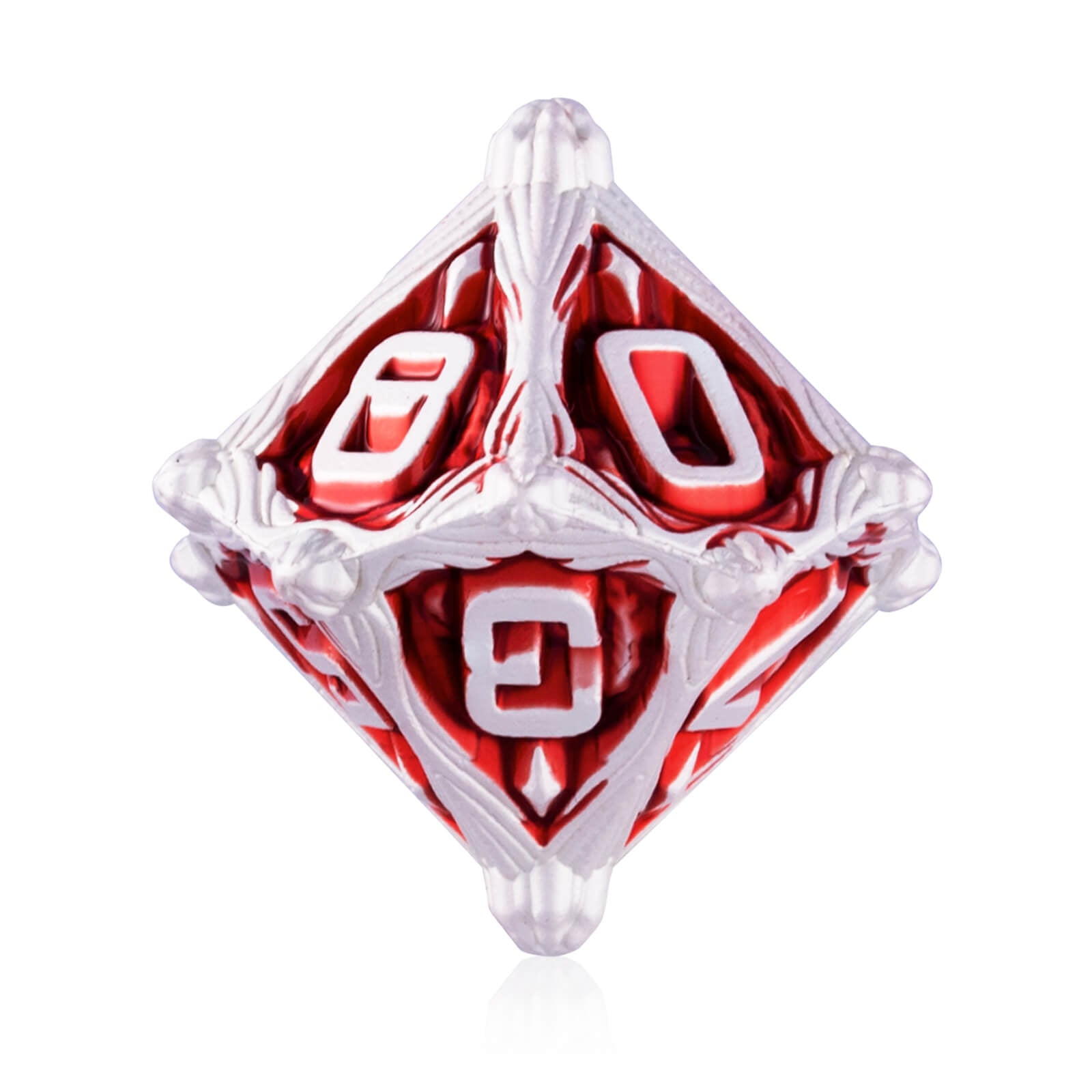 Dragon Rider Good Polyhedral Metal DnD Dice Sets - Silver Red - Dice of Dragons