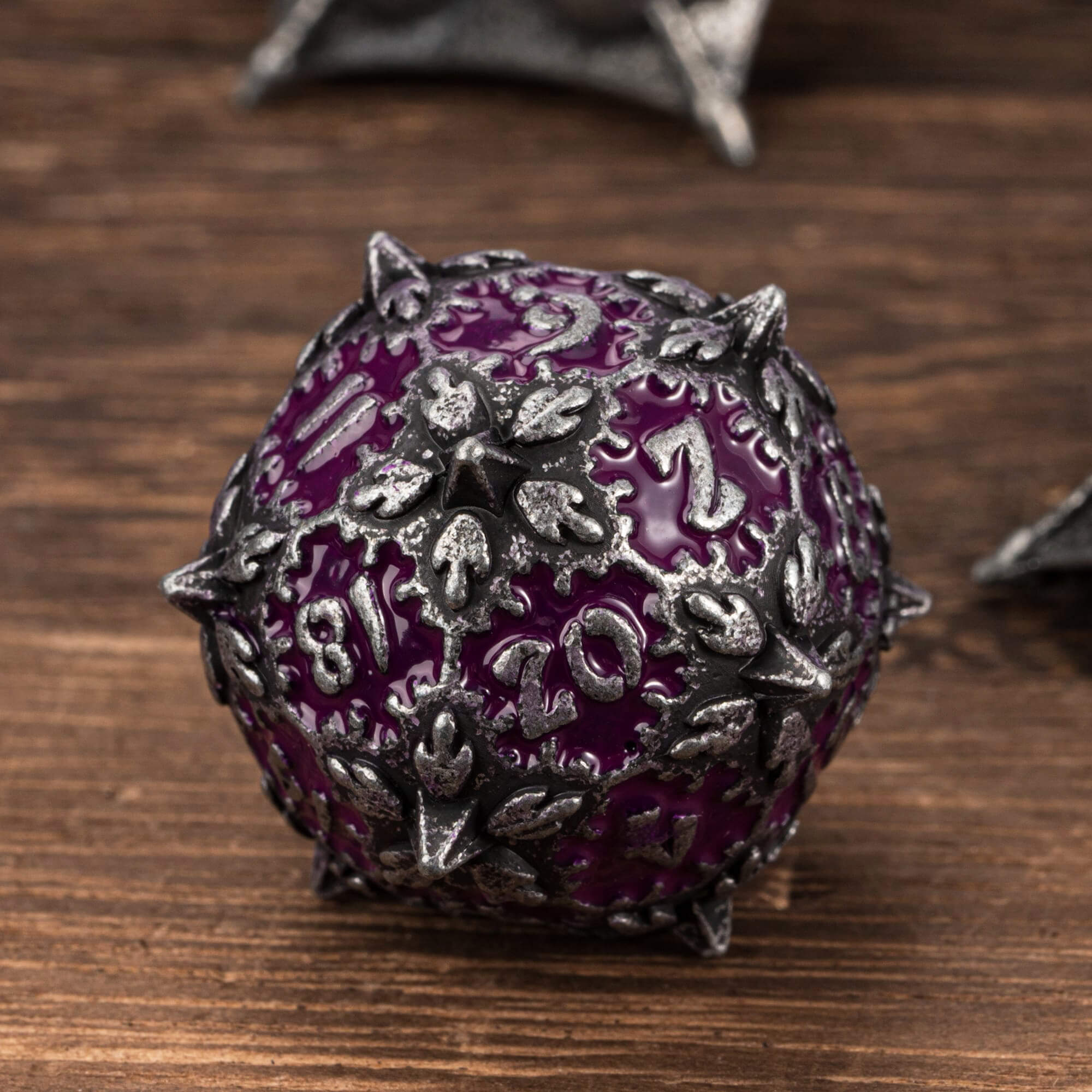 Dragon Set 7 Metal Polyhedral Set Dice D&D Black Purple - Dice of Dragons