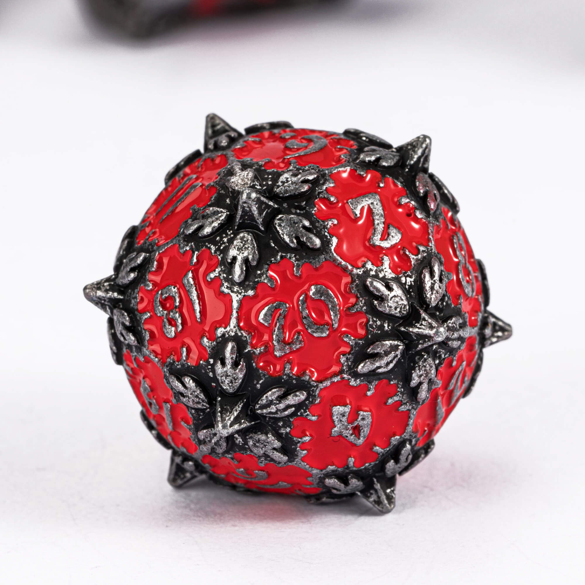 Dragon Set 7 Metal Polyhedral Set of Dice D&D Black Red - Dice of Dragons