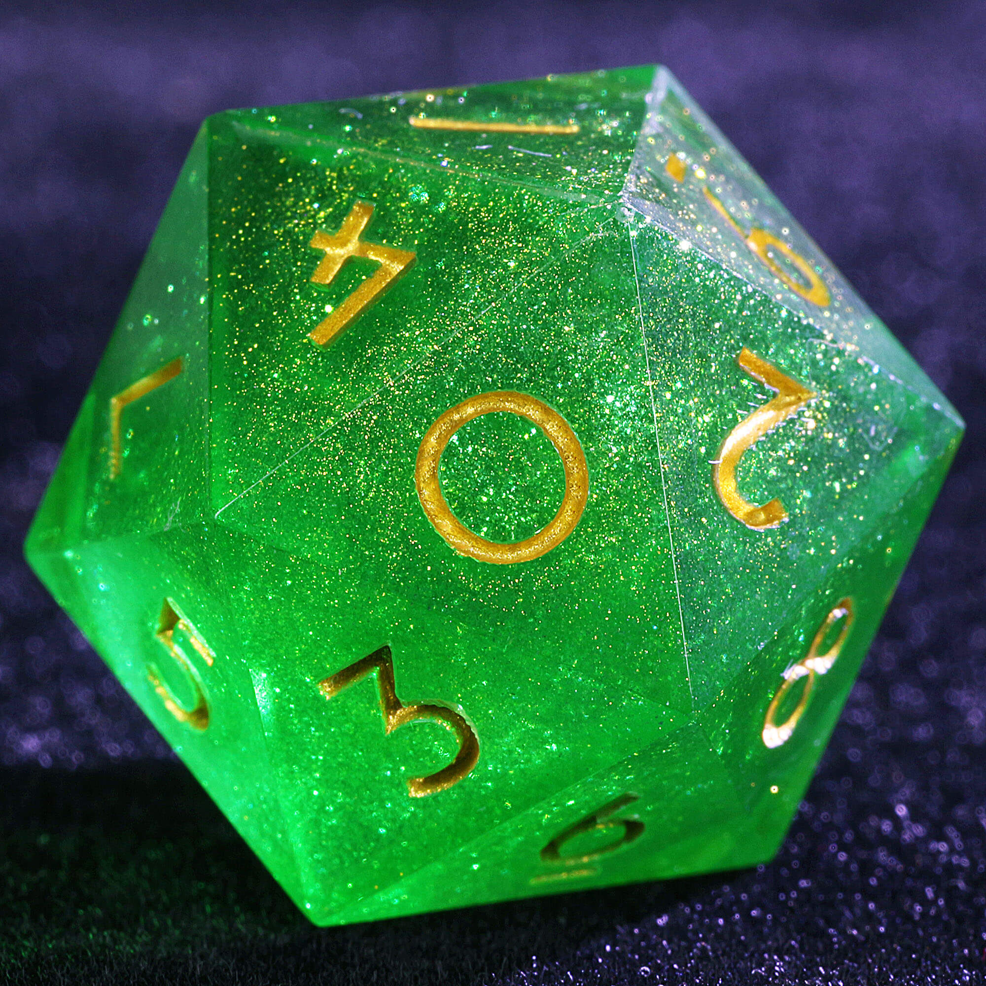 Draw Steel 3 Polyhedral Resin two 20-Sided D10 and one 6-Sided D3 Set Dice Verdant Recovery - Dice of Dragons