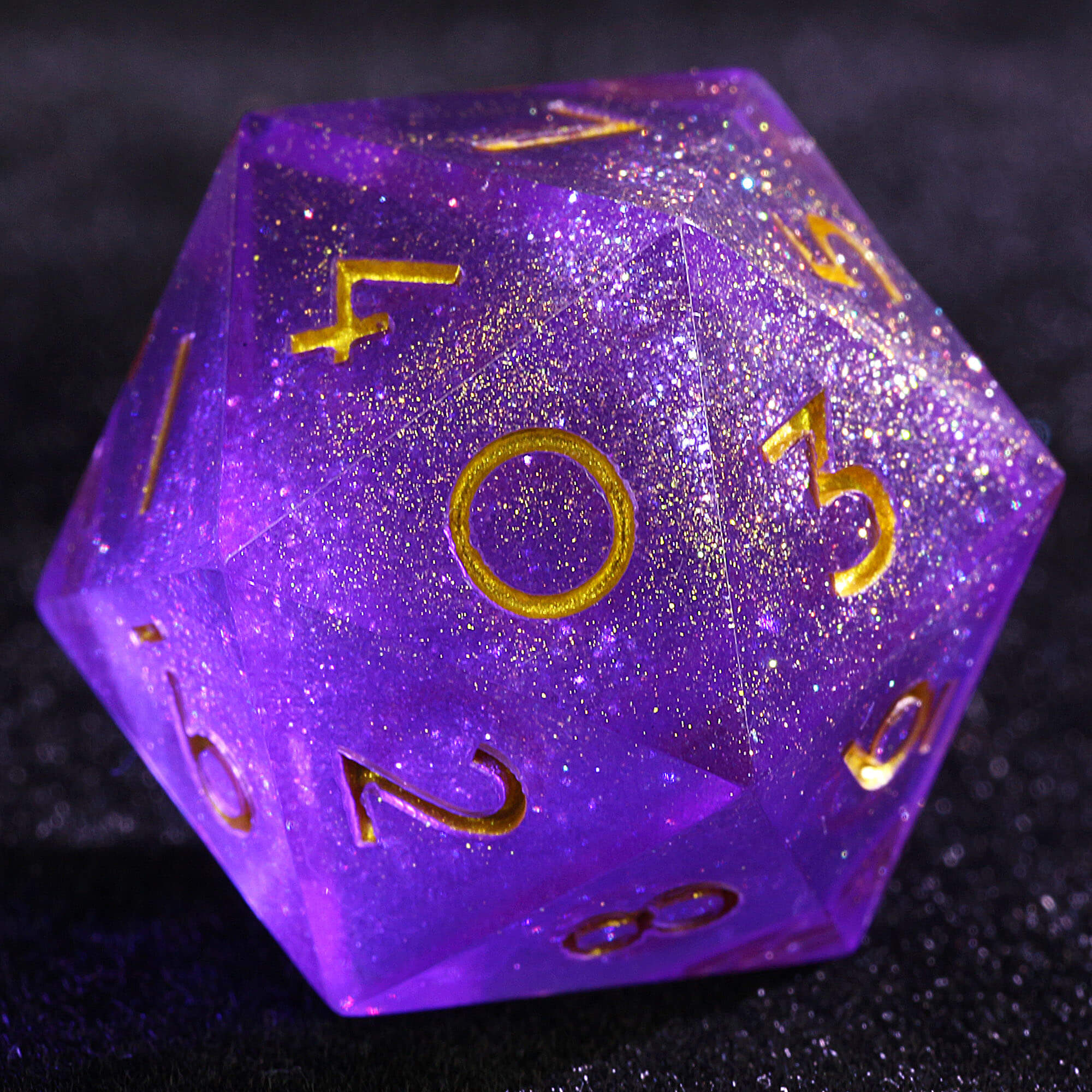 Draw Steel 3 Polyhedral Resin two 20-Sided D10 and one 6-Sided D3 Dice Set Violet Resolve - Dice of Dragons