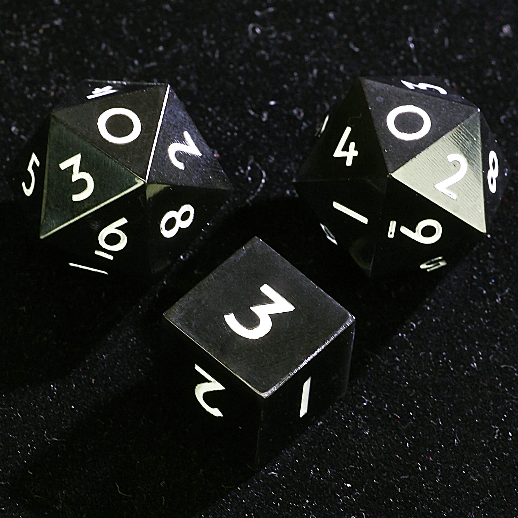 Draw Steel 3 Polyhedral Resin two 20-Sided D10 and one 6-Sided D3 Dice Set Absolute Null - Dice of Dragons